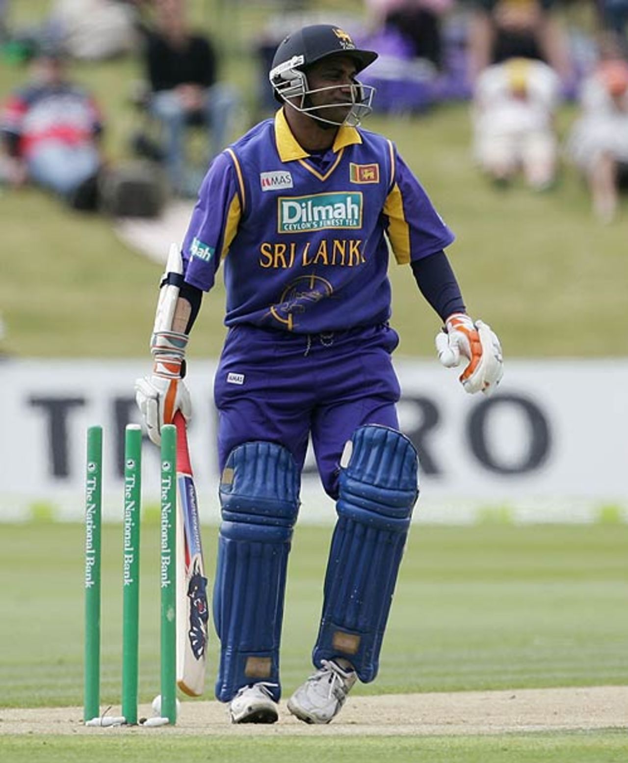 Sanath Jayasuriya dragged one back on to his stumps, New Zealand v Sri Lanka, 2nd ODI, Queenstown, December 31, 2006