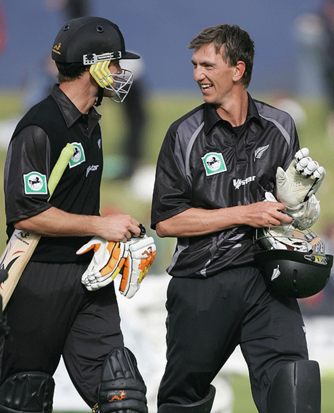 "Man, you had my heart pumping there, Mike!" A relieved James Franklin savours the moment with Michael Mason after a last-ball finish, New Zealand v Sri Lanka, 2nd ODI, Queenstown, December 31, 2006