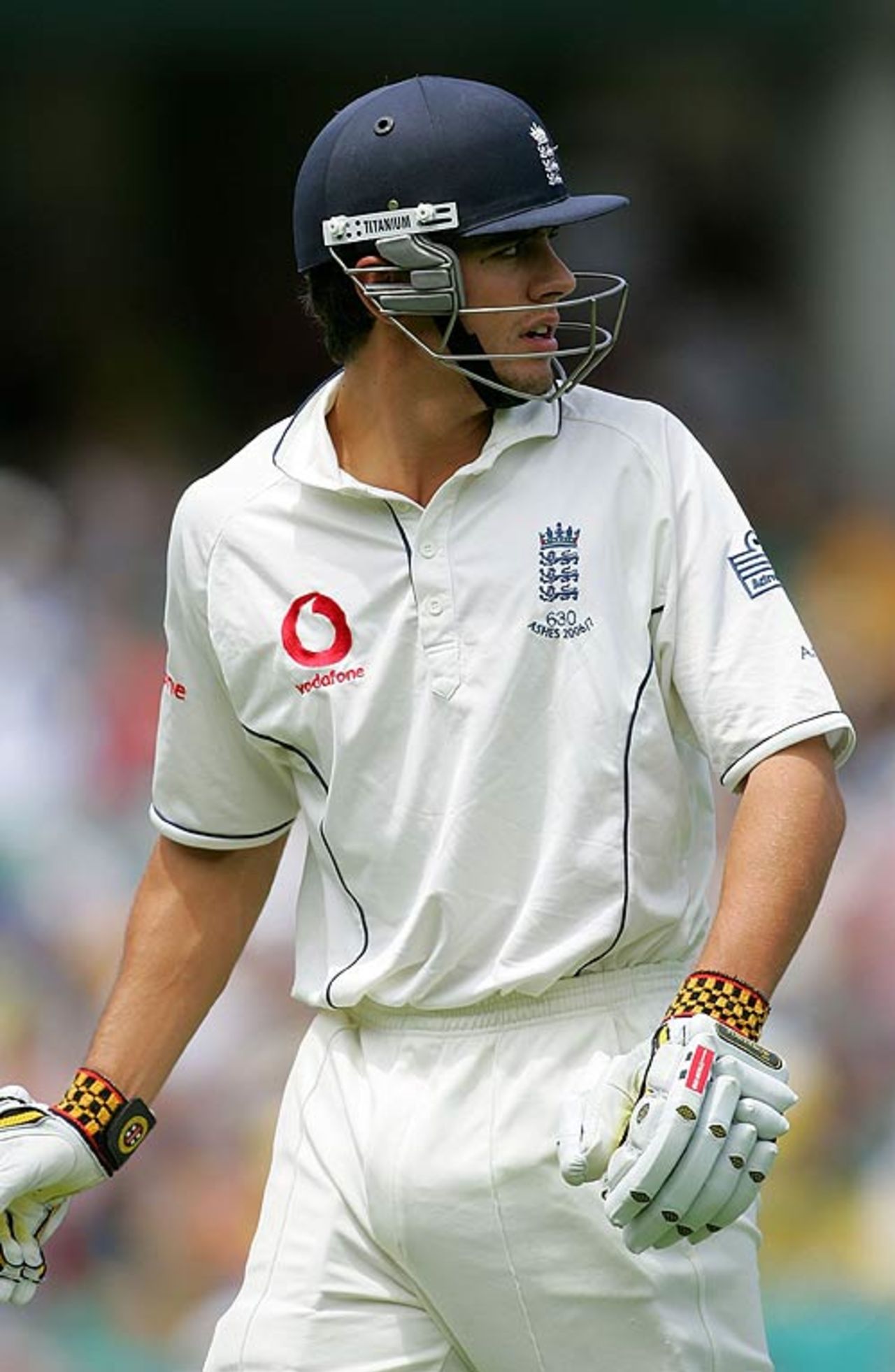 Alastair Cook leaves the field after being caught behind for 20, Australia v England, 5th Test, Sydney, January 2, 2007