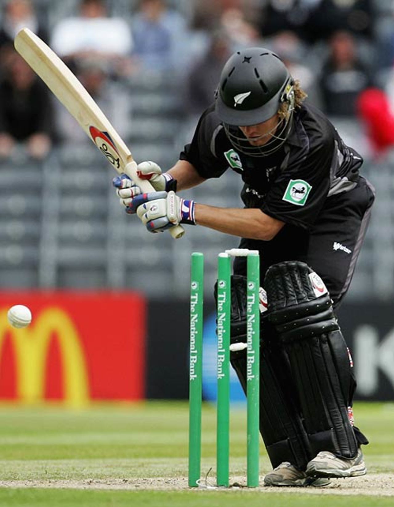 Hamish Marshall cannot stop the ball from bouncing on to his stumps, New Zealand v Sri Lanka, 3rd ODI, Christchurch, January 2, 2007