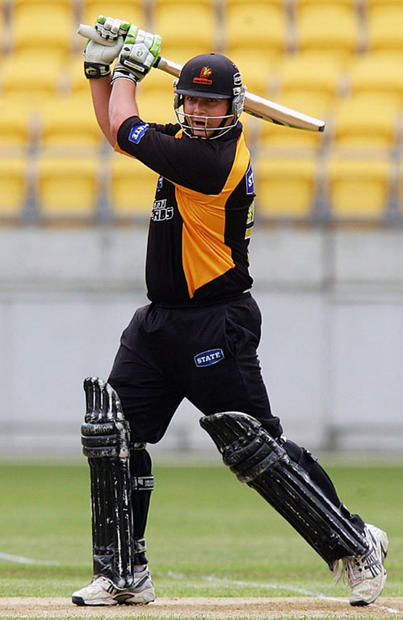 Jesse Ryder drives through the covers, Wellington v Auckland, State Shield, Westpac Stadium, January 5, 2007 