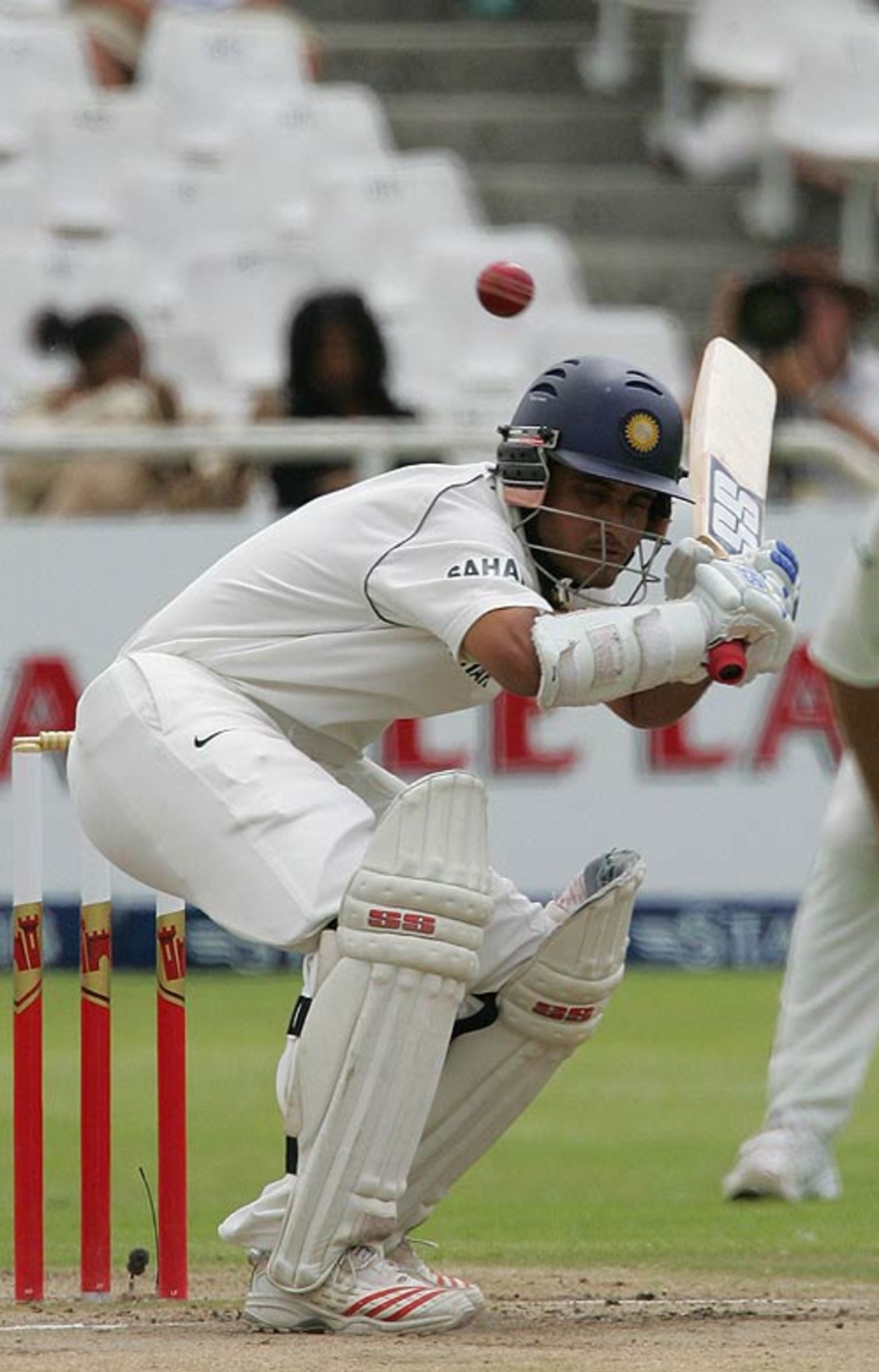 Sourav Ganguly ducks under a short ball, South Africa v India, 3rd Test, Cape Town, 4th day, January 5, 2007