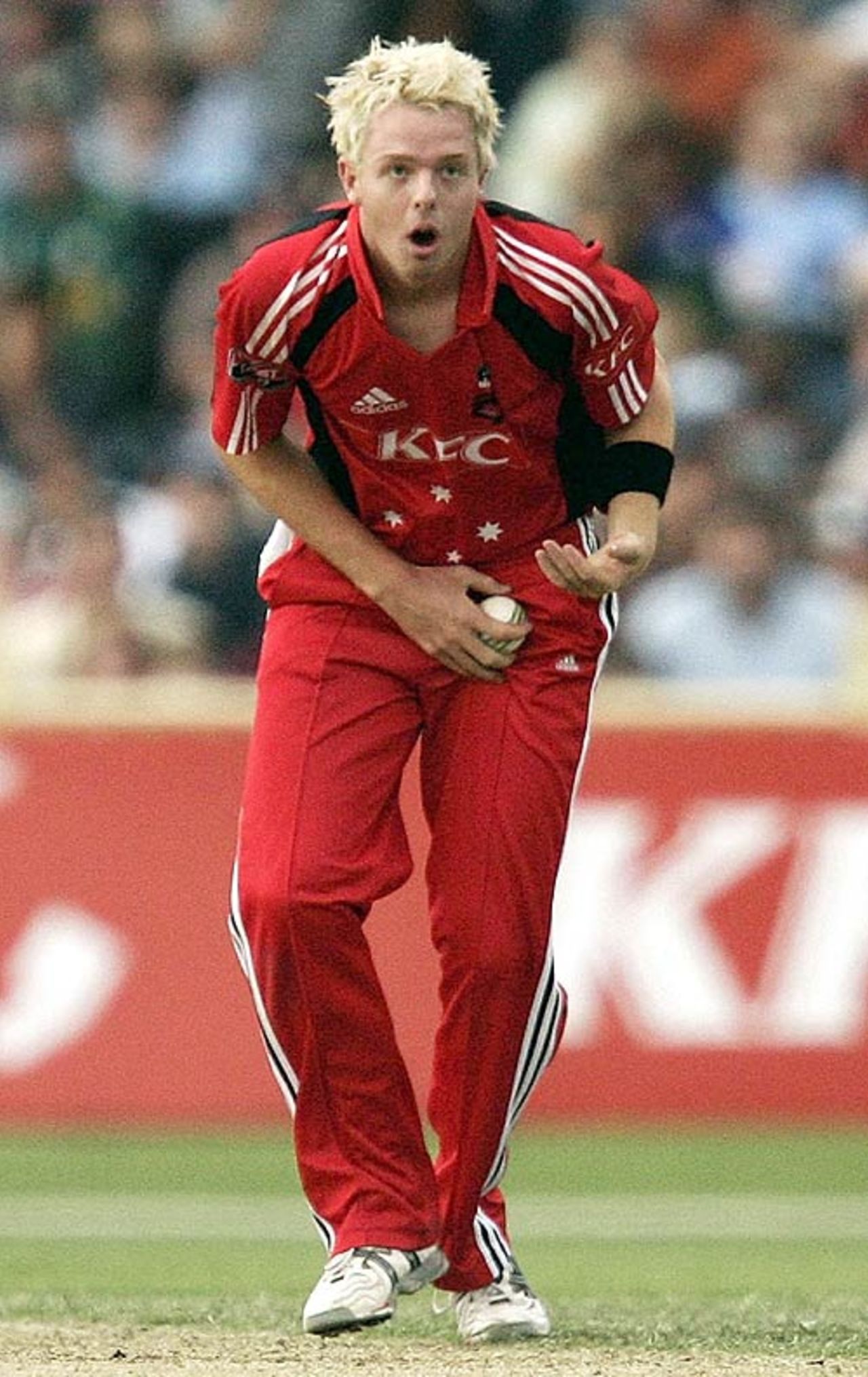 Dan Cullen takes hold of a caught-and-bowled, New South Wales v South Australia, KFC Twenty20, Newcastle, January 7, 2007