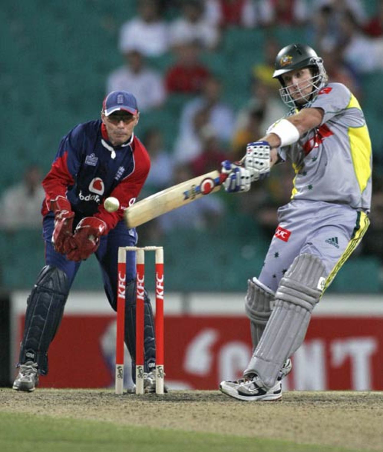 Cameron White shapes to cut, Australia v England, Only Twenty20, Sydney, January 9, 2007