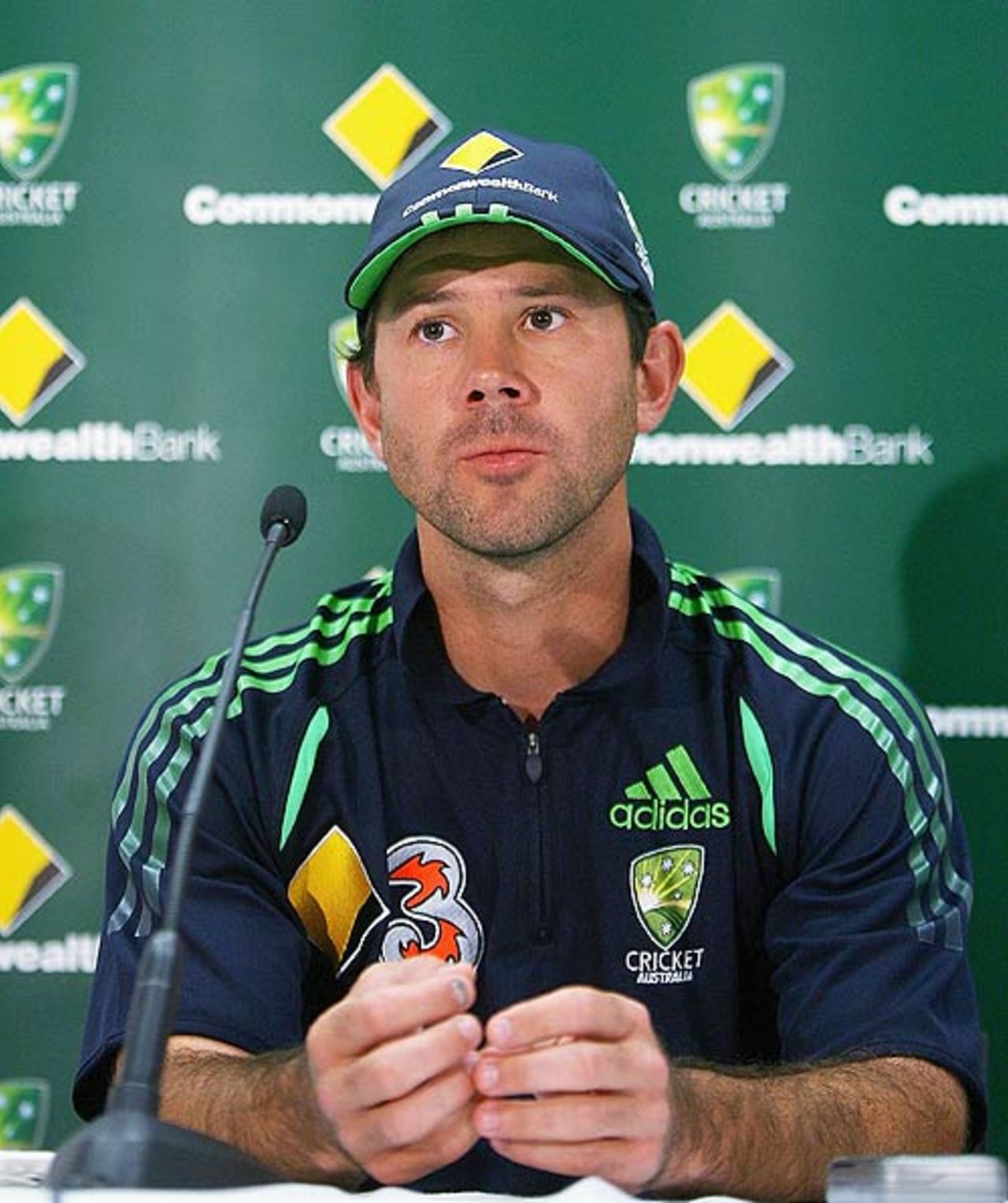 Ricky Ponting speaks to the media ahead of the first match of the tri-series, Melbourne, January 11, 2007