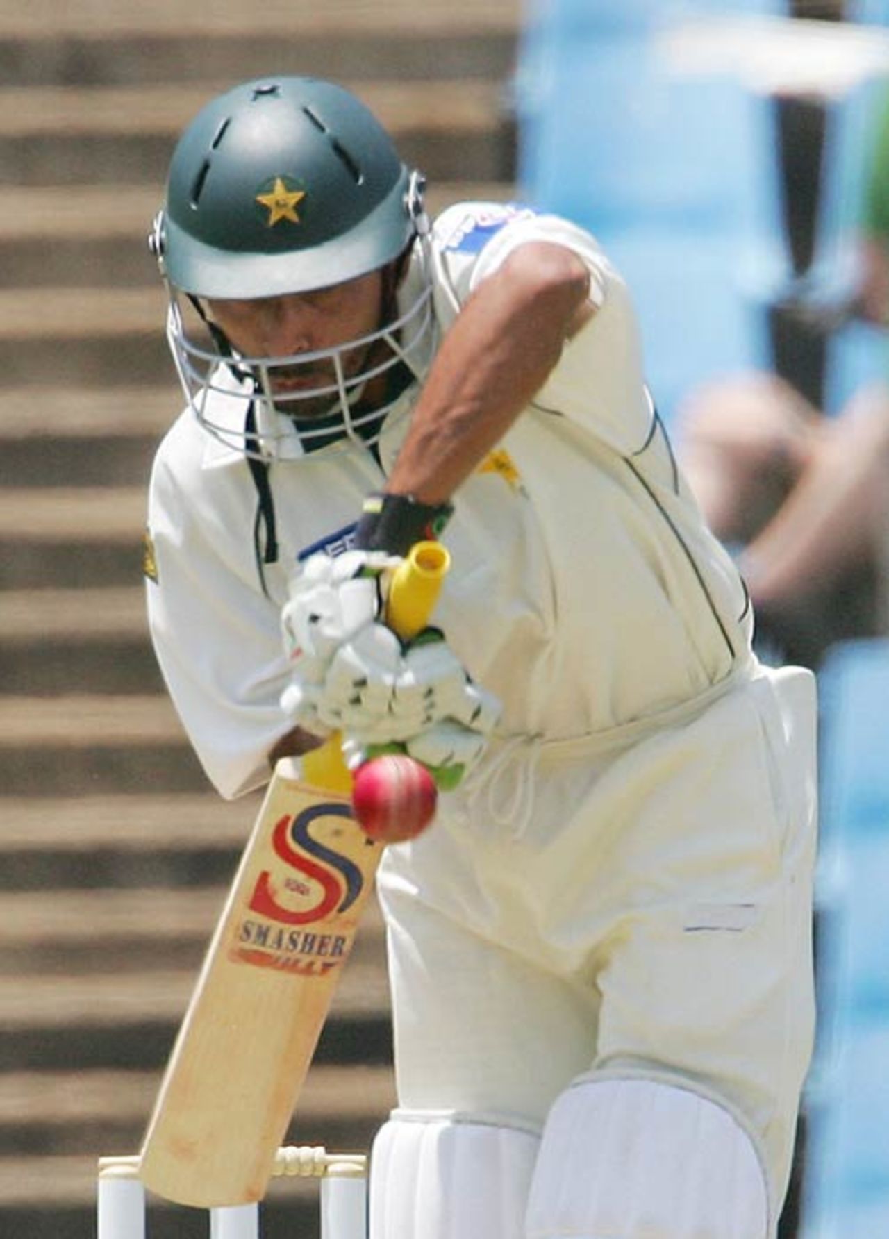Yasir Hameed gets in behind one, South Africa v Pakistan, 1st Test, Centurion, January 11, 2007