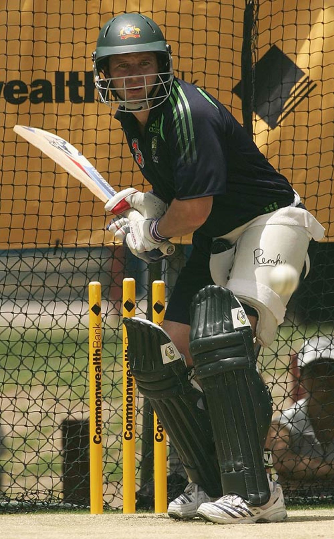 Brad Hodge bats at Australia's training session ahead of his return to the ODI team, Brisbane, January 18, 2007