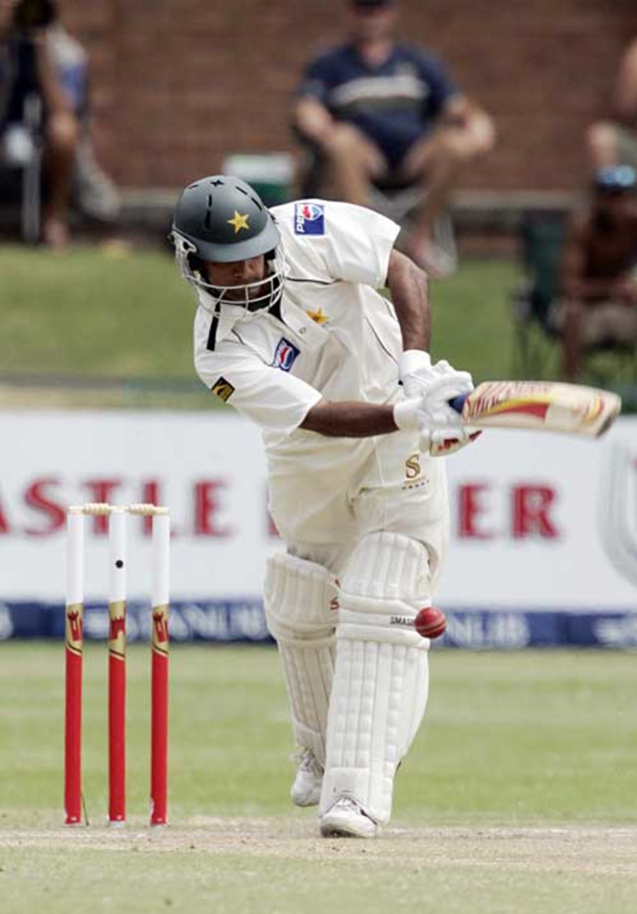 Mohammad Hafeez tries to play through the leg side, South Africa v Pakistan, 2nd Test, Port Elizabeth, January 22, 2007