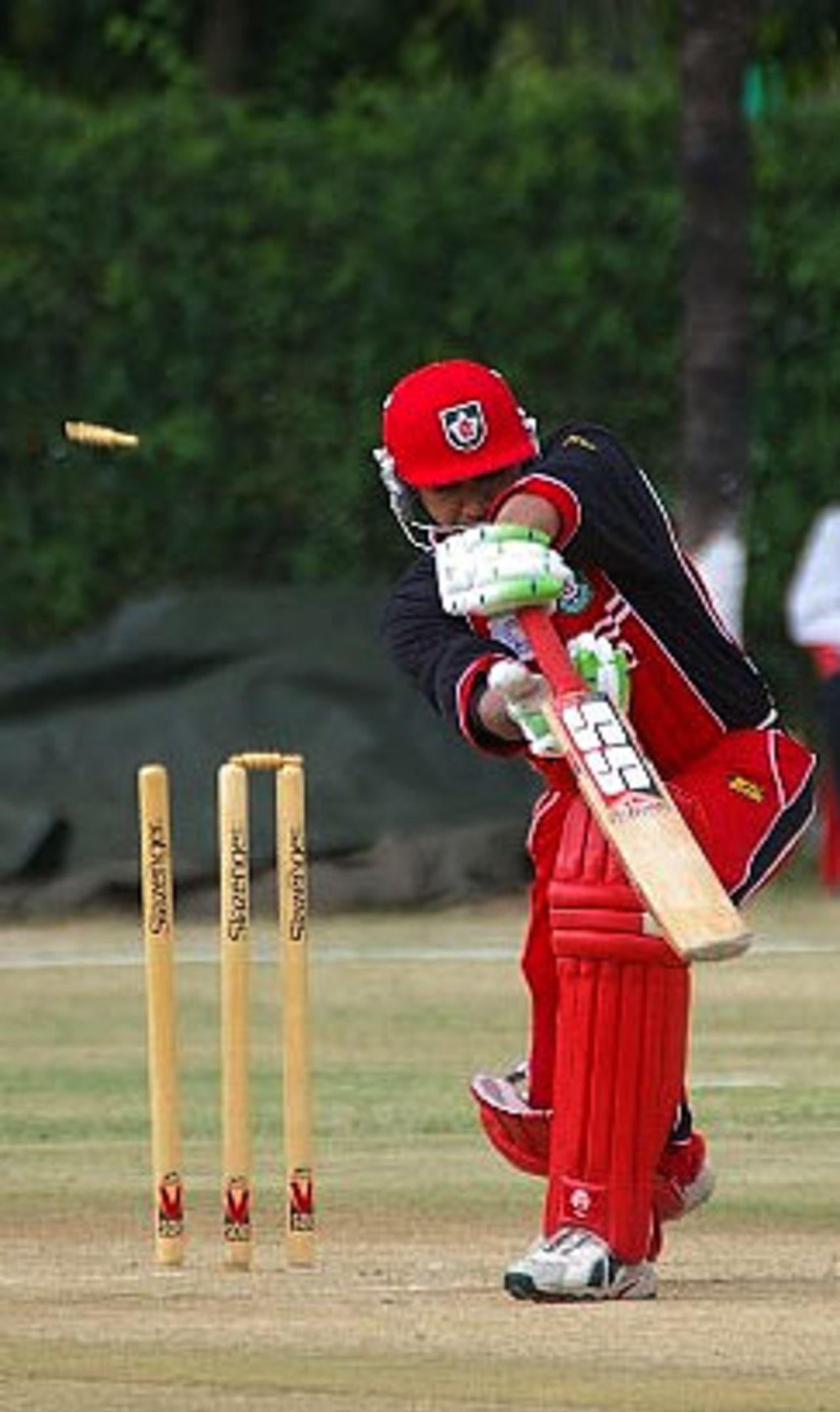 Sandeep Jyoti is bowled for a duck, Canada v Scotland, ICC Tri Series, Mombasa, January 18, 2007