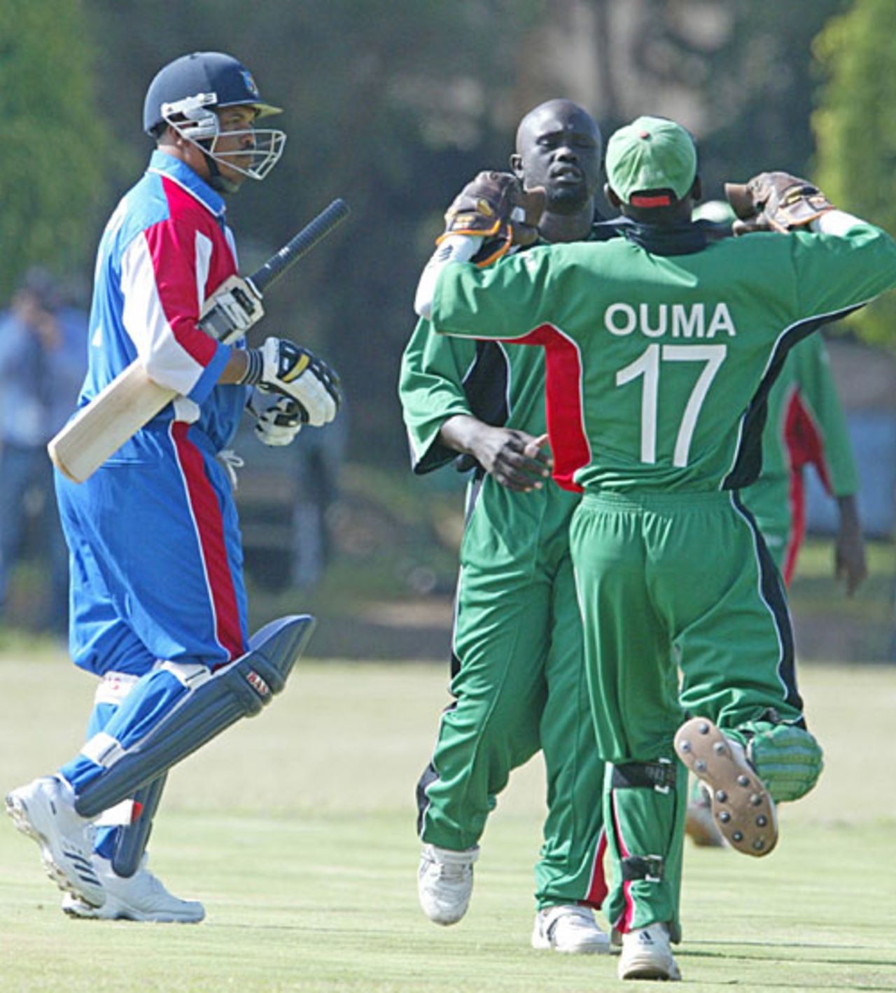 Clay Smith walks off after being dismissed for 0 by Thomas Odoyo Kenya v Bermuda, World Cricket League,  Jaffreys SportsClub, Nairobi, January 29, 2007