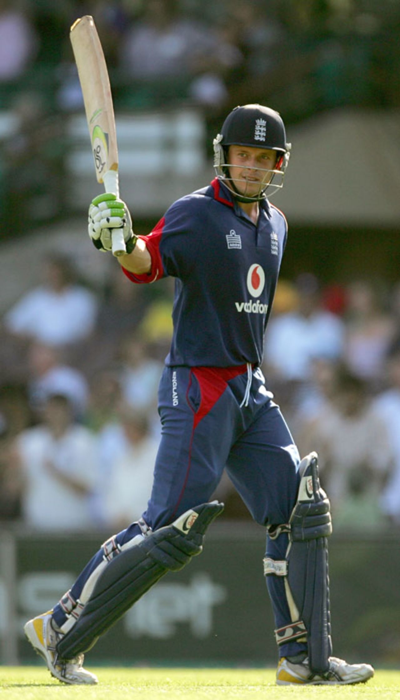 Ed Joyce celebrates his first ODI century, Australia v England, CB Series, 10th match, Sydney, February 2, 2007