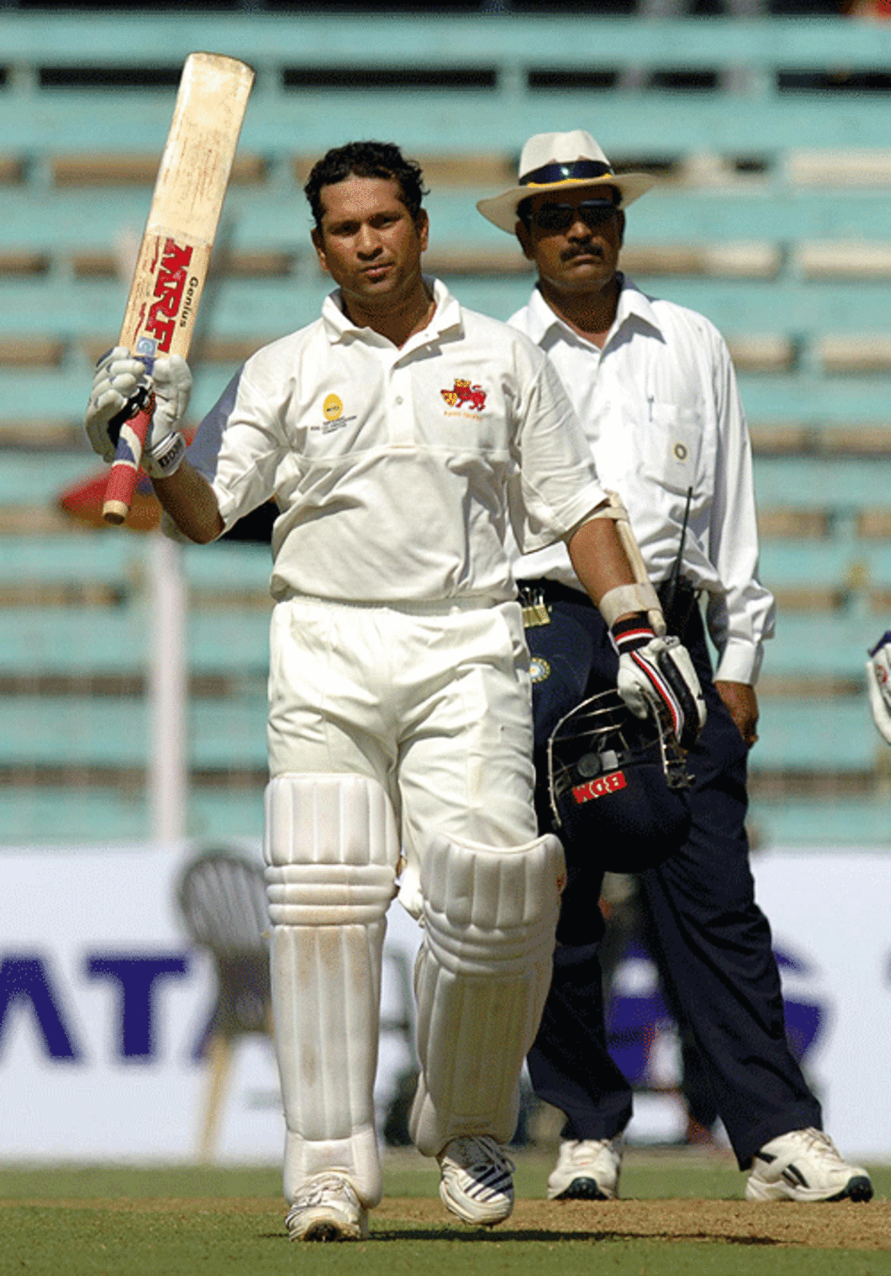 Sachin Tendulkar marked his return to domestic cricket after six years with a century, Ranji Trophy Super League Final: Mumbai v Bengal, Mumbai, Feb 2, 2007