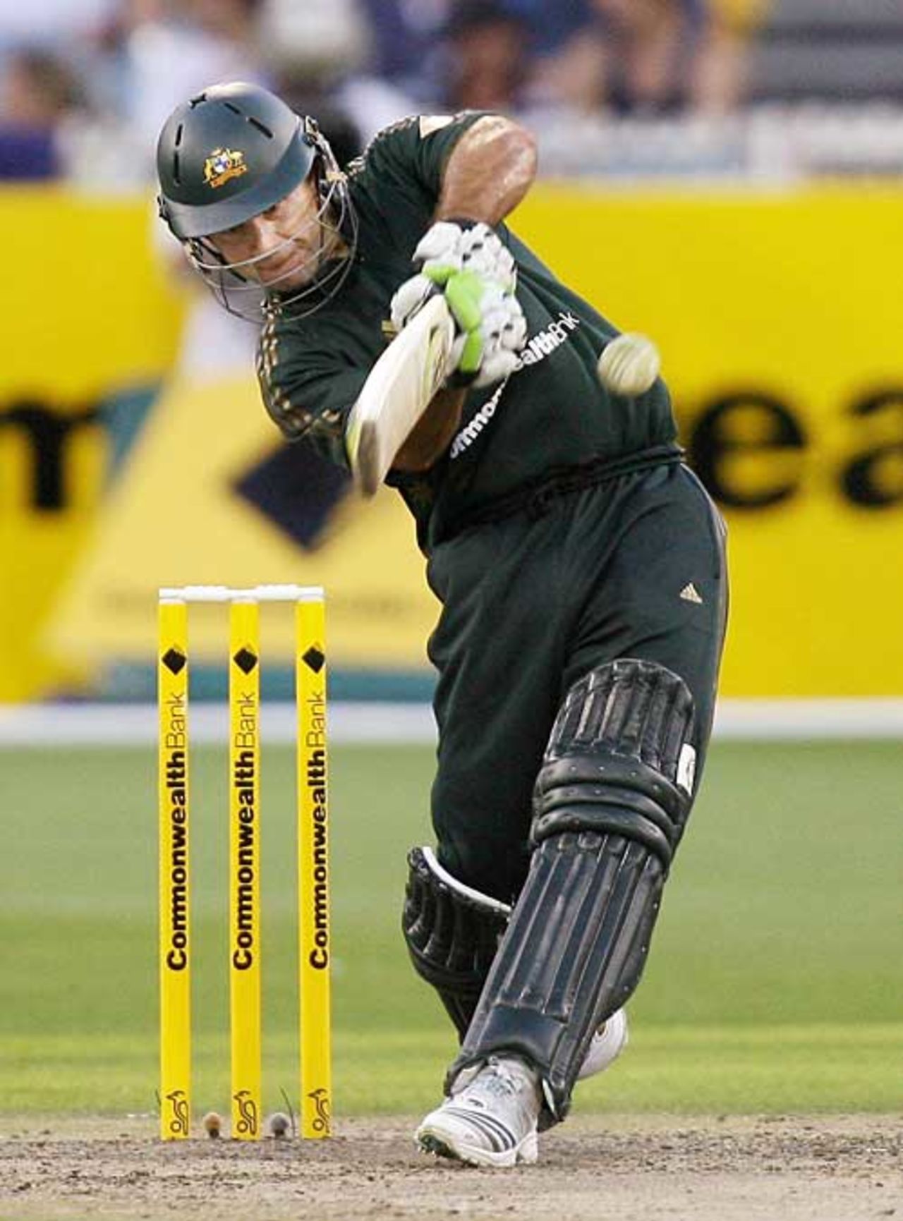 Ricky Ponting goes over the leg side, Australia v New Zealand, CB Series, 11th match, Melbourne, February 4, 2007