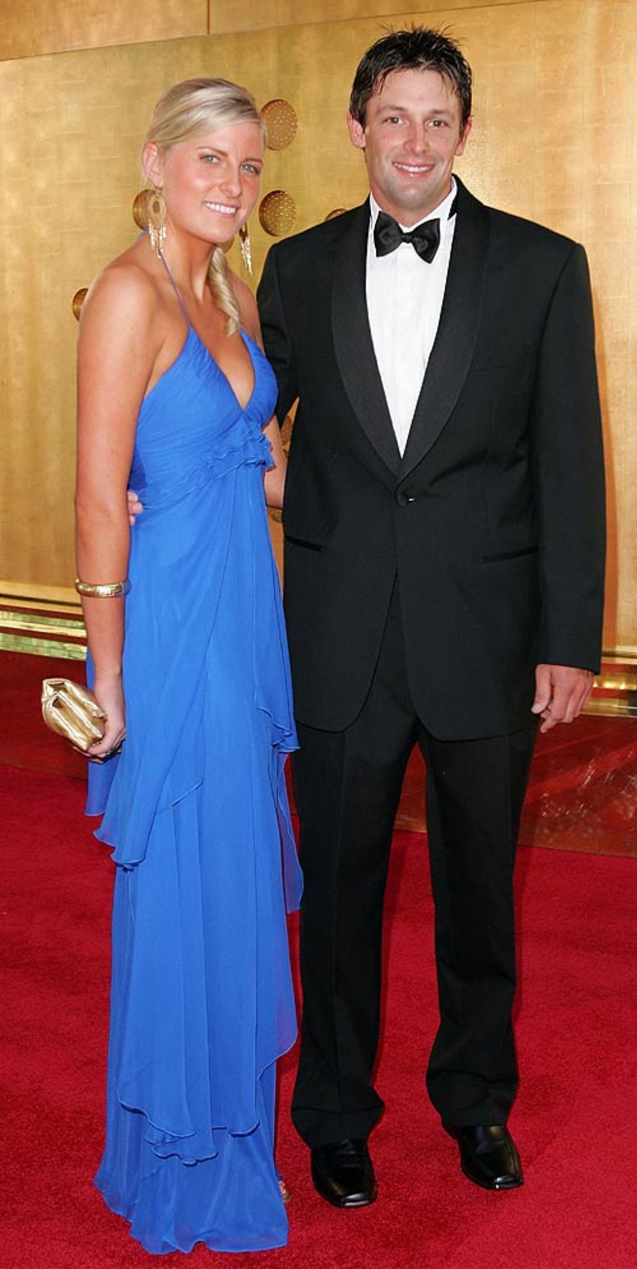 Ben Hilfenhaus and his partner Meredith Jenkins at the Allan Border Medal, Melbourne, February 5, 2007