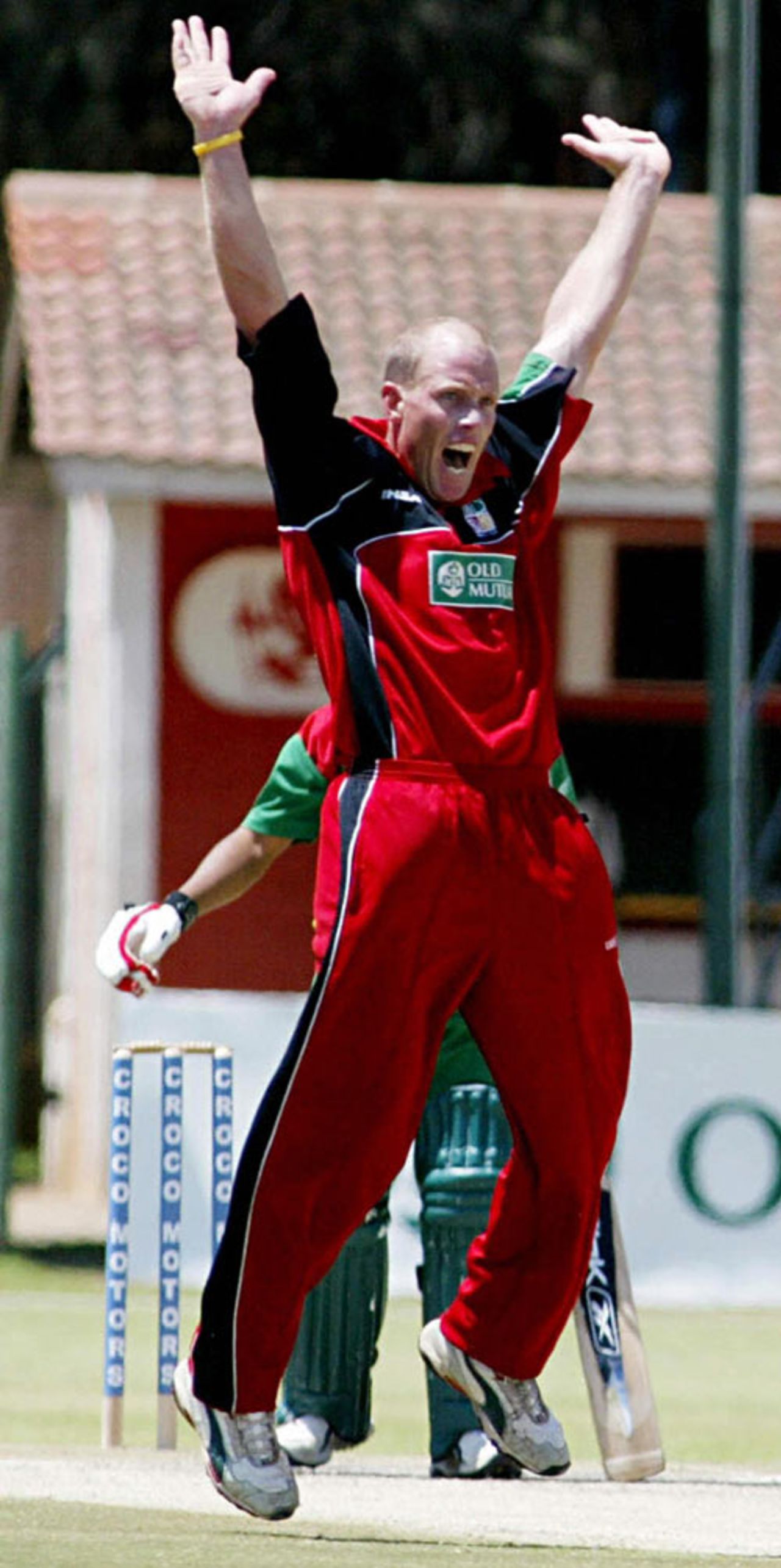 Gary Brent barks an appeal - he took 4 for 31as Zimbabwe recorded an impressive win, Zimbabwe v Bangladesh, 2nd ODI, Harare, February 6, 2007