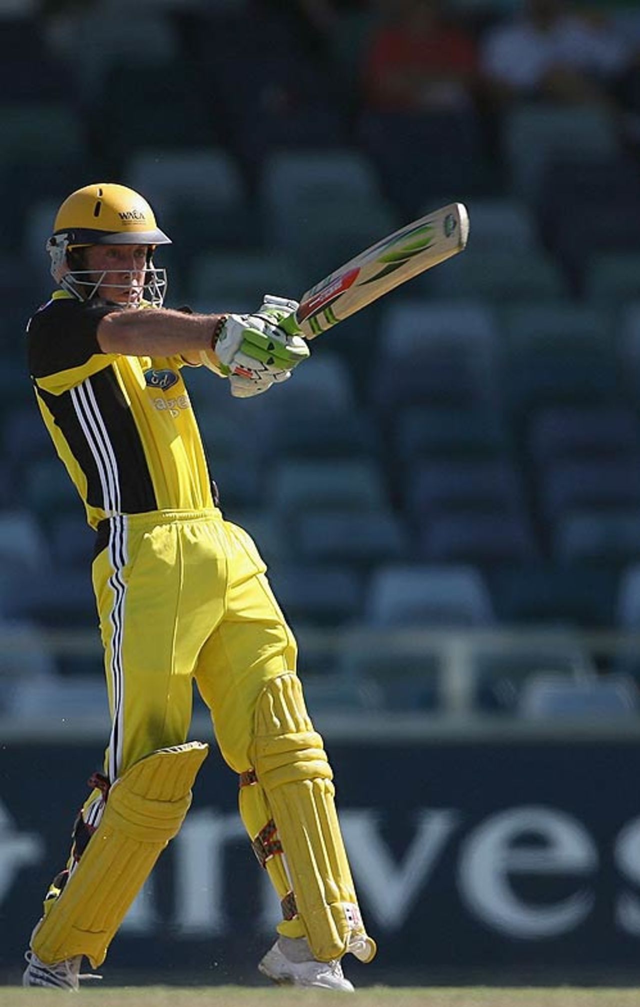 Luke Ronchi plays a forceful shot en route to his 105, Western Australia v New South Wales, FR Cup, Perth, February 7, 2007