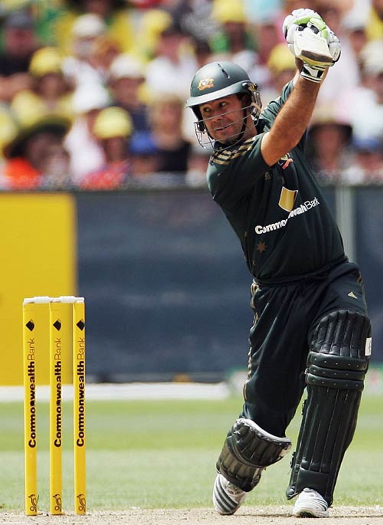 Ricky Ponting opens the face to drive through the off side, Australia v England, first CB Series final, Melbourne, February 9, 2007
