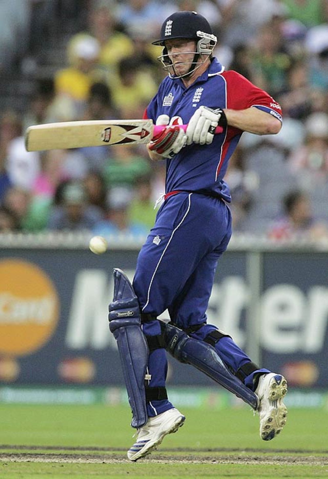 Paul Collingwood pulls the ball through midwicket, Australia v England, first CB Series final, Melbourne, February 9, 2007