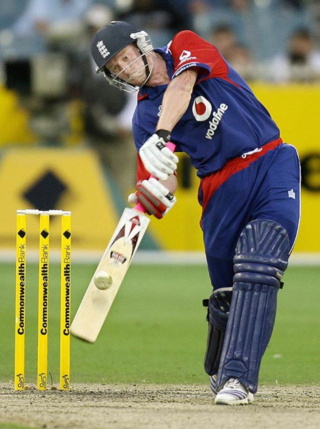 Paul Collingwood drives down the ground, Australia v England, first CB Series final, Melbourne, February 9, 2007