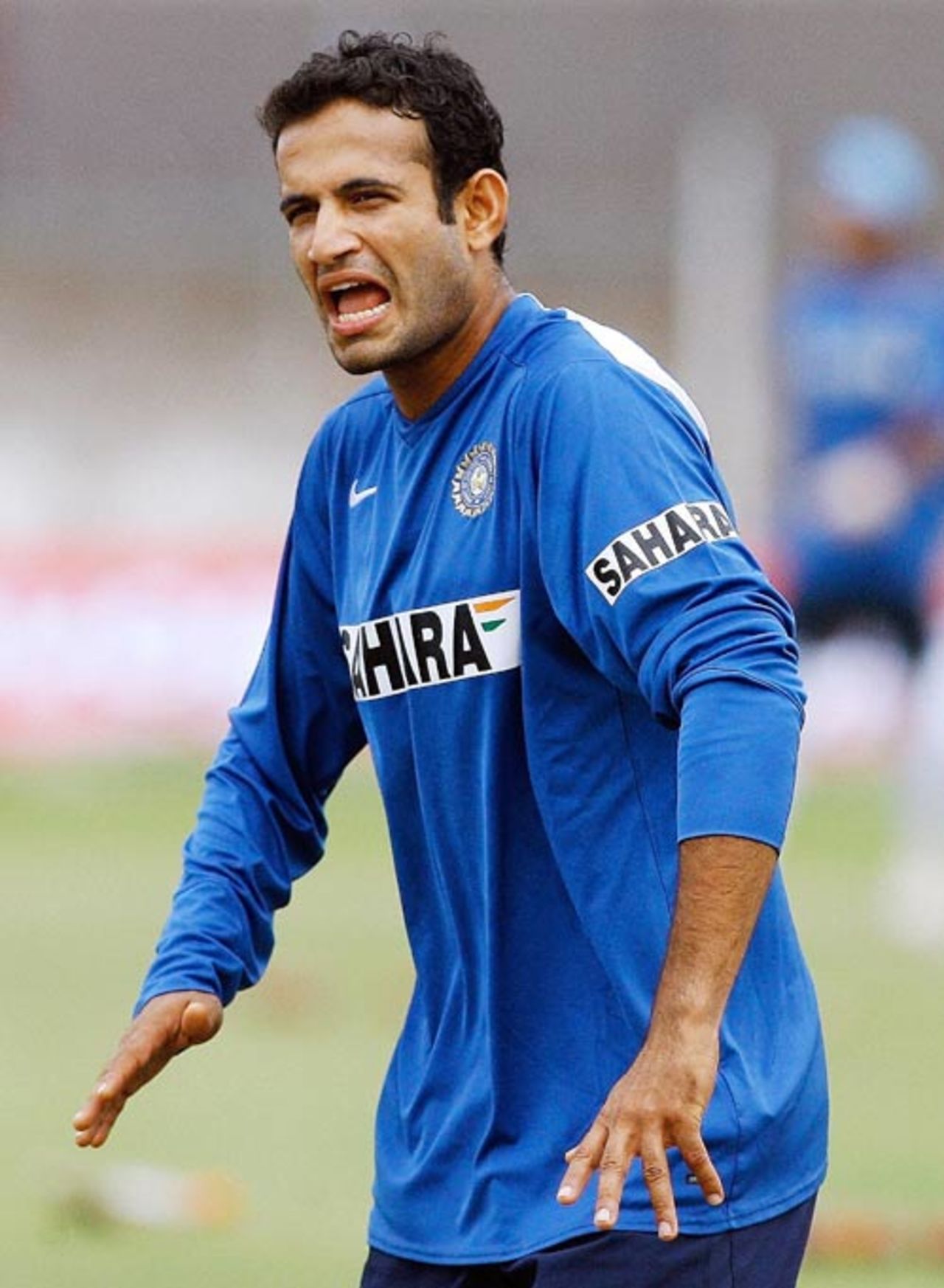 Irfan Pathan at the nets on the eve of the second ODI against Sri Lanka, Rajkot, February 10, 2007
