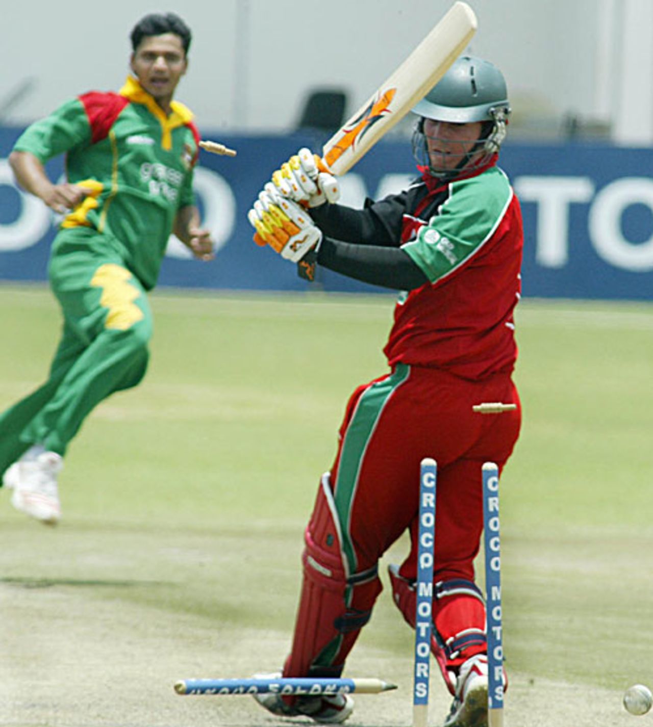 Brendan Taylor drags on his pull to give Mashrafe Mortaza his third wicket, Zimbabwe v Bangladesh, 4th ODI, Harare, February 10, 2007