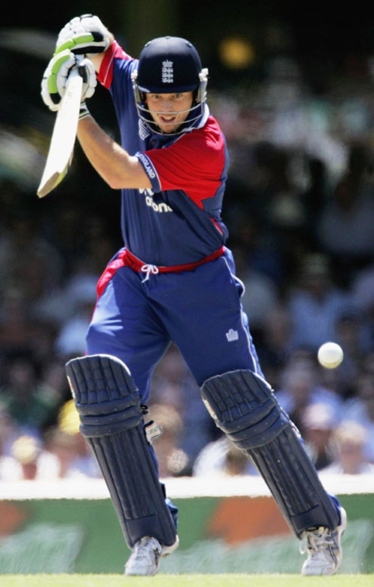 Ed Joyce pushes through the covers for four, Australia v England, CB Series 2nd final, Sydney, February 11, 2007