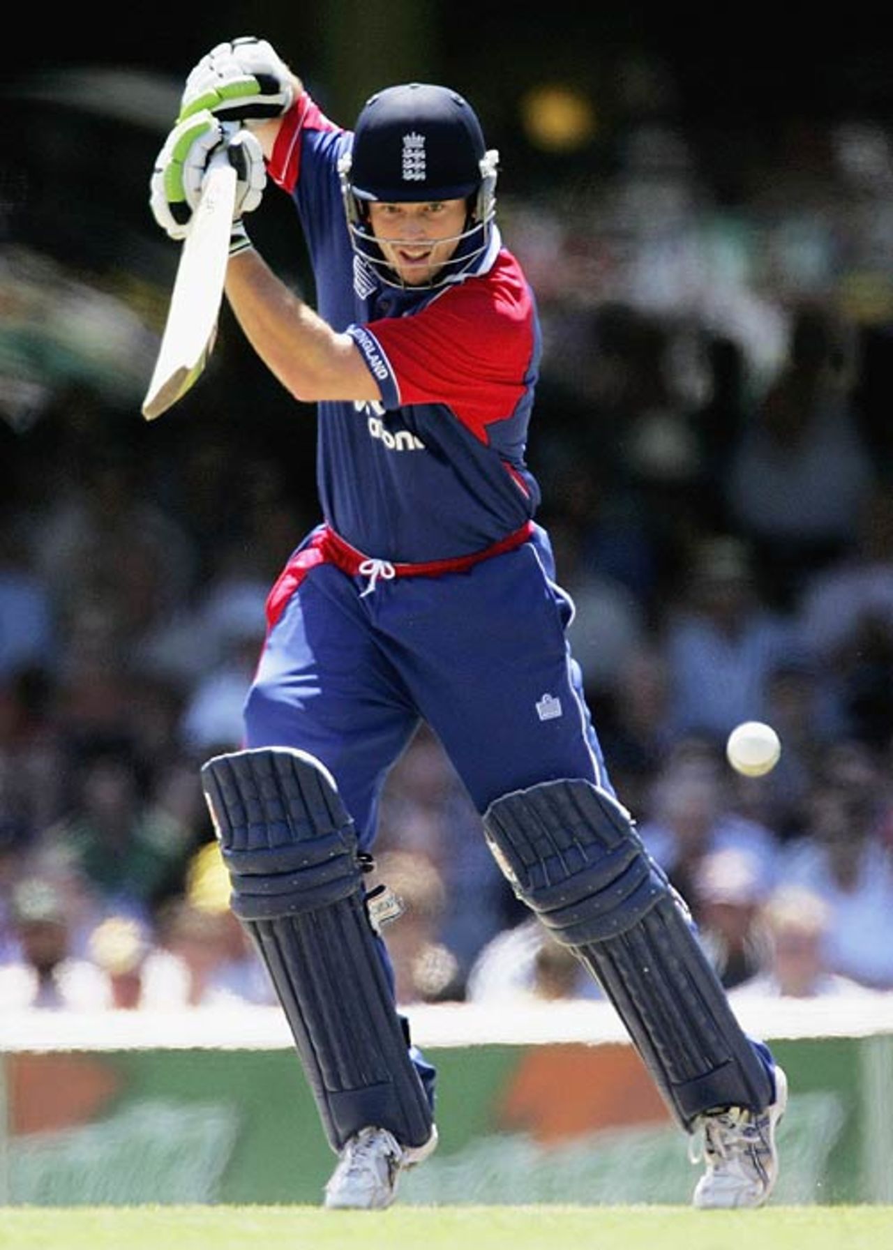 Ed Joyce pushes to the off side, Australia v England, CB Series, 2nd final, Sydney, February 11, 2007