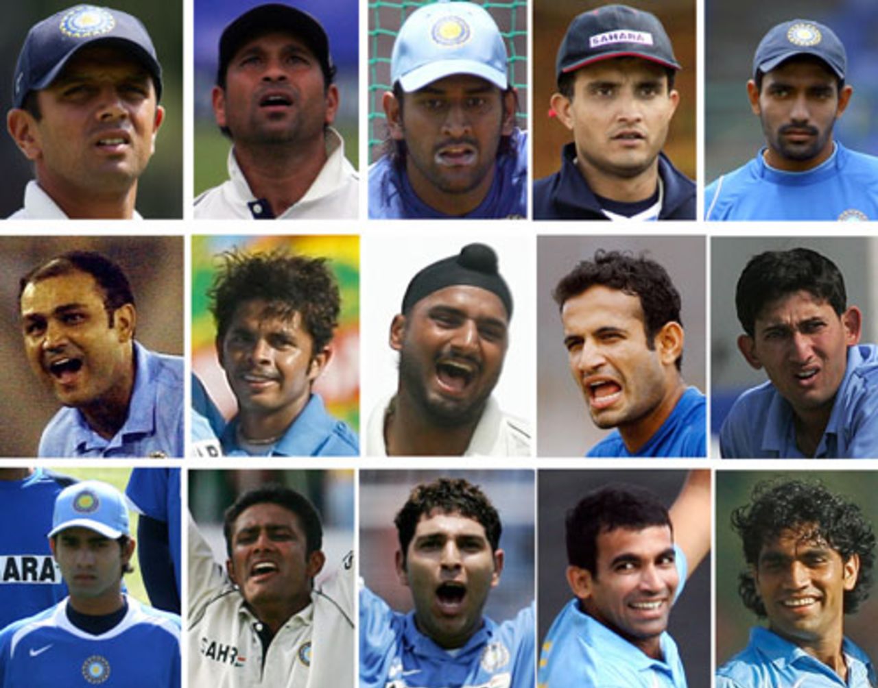 A composite shot of India's World Cup squad, February 13, 2007