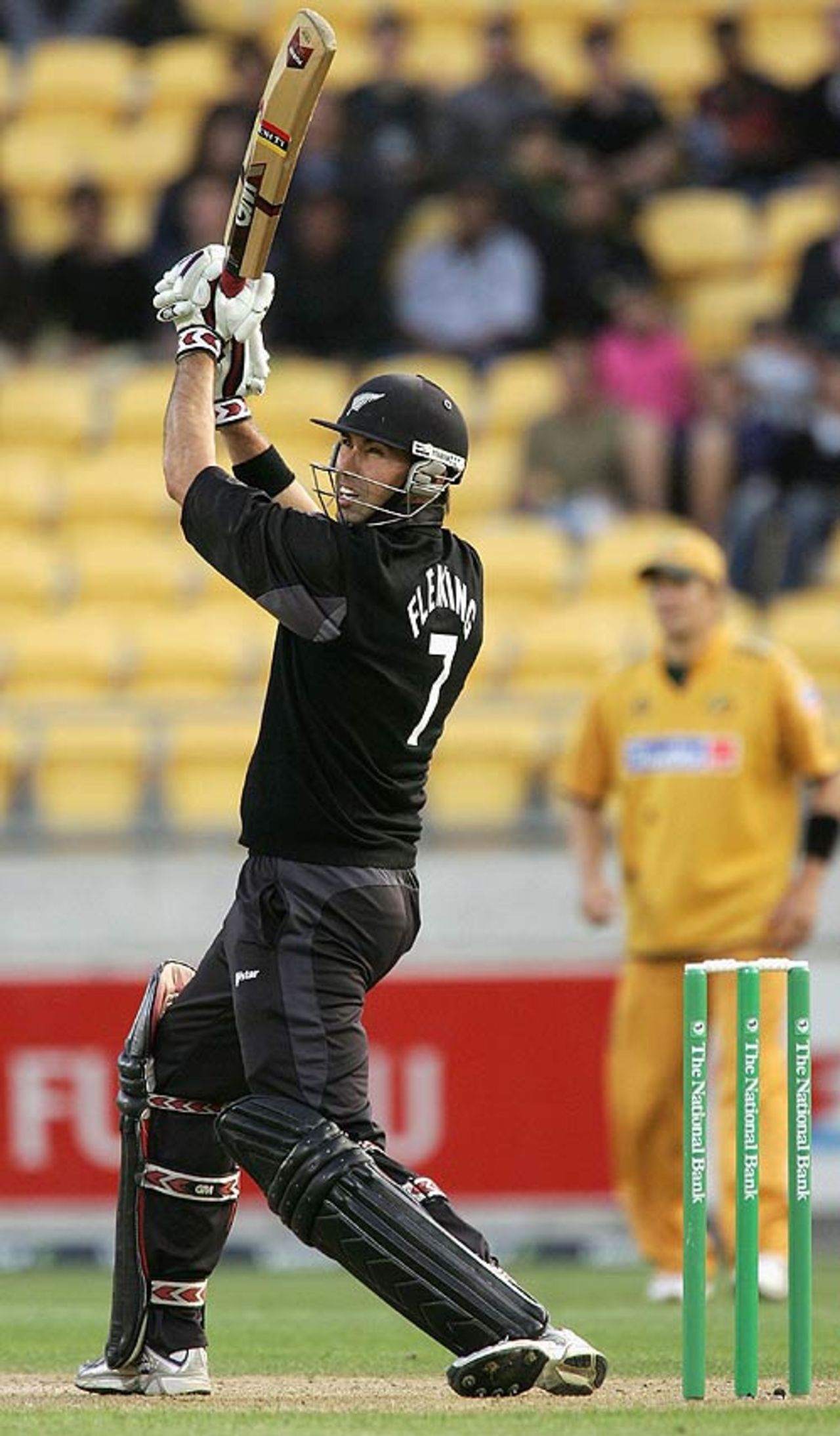 Stephen Fleming strikes to the off side, New Zealand v Australia, Chappell-Hadlee Trophy, 1st match, Wellington, February 16, 2007