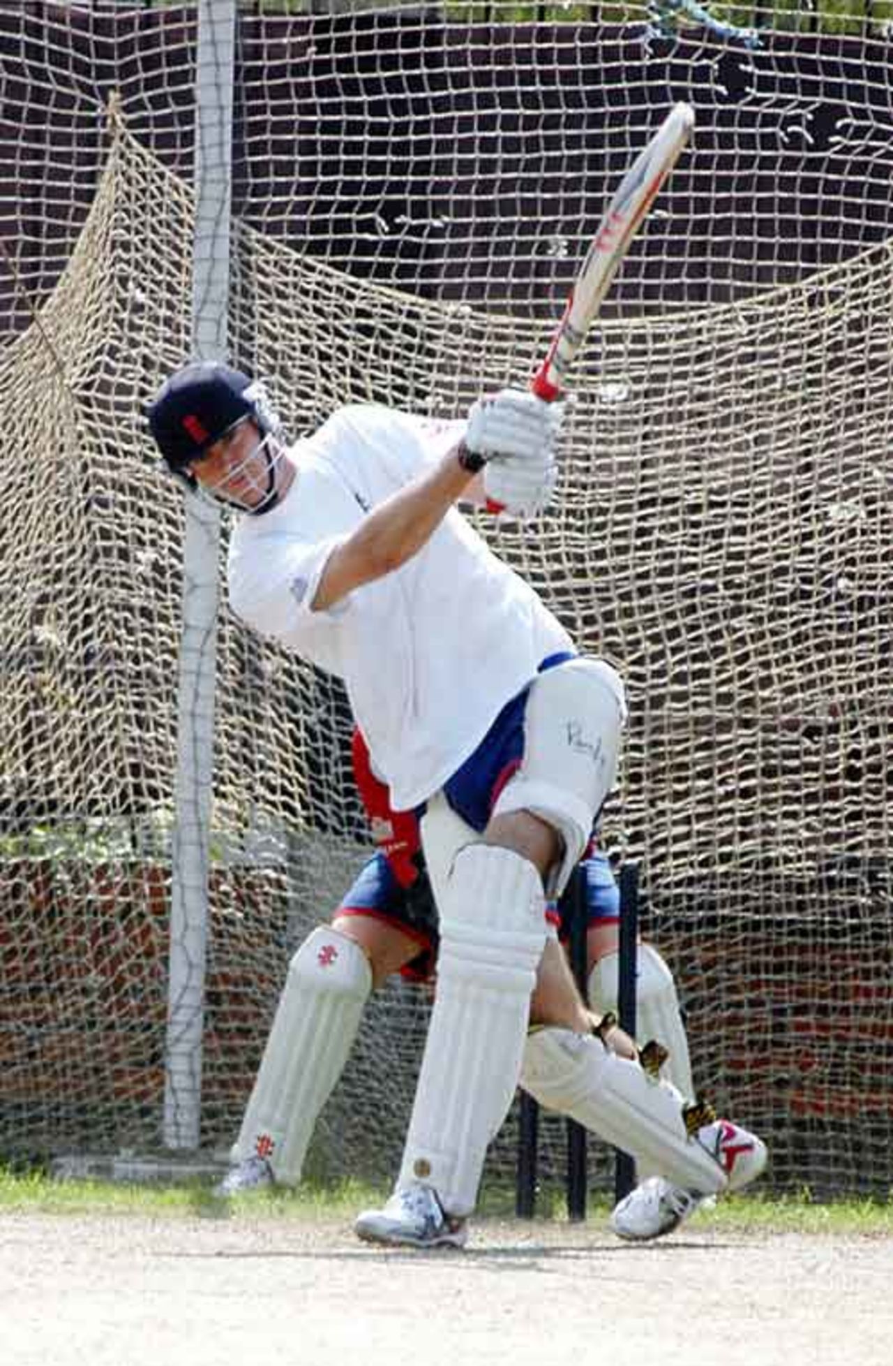 Will Jefferson launches one out of the nets, Sher-e-Bangla National Cricket Stadium, February 16, 2007