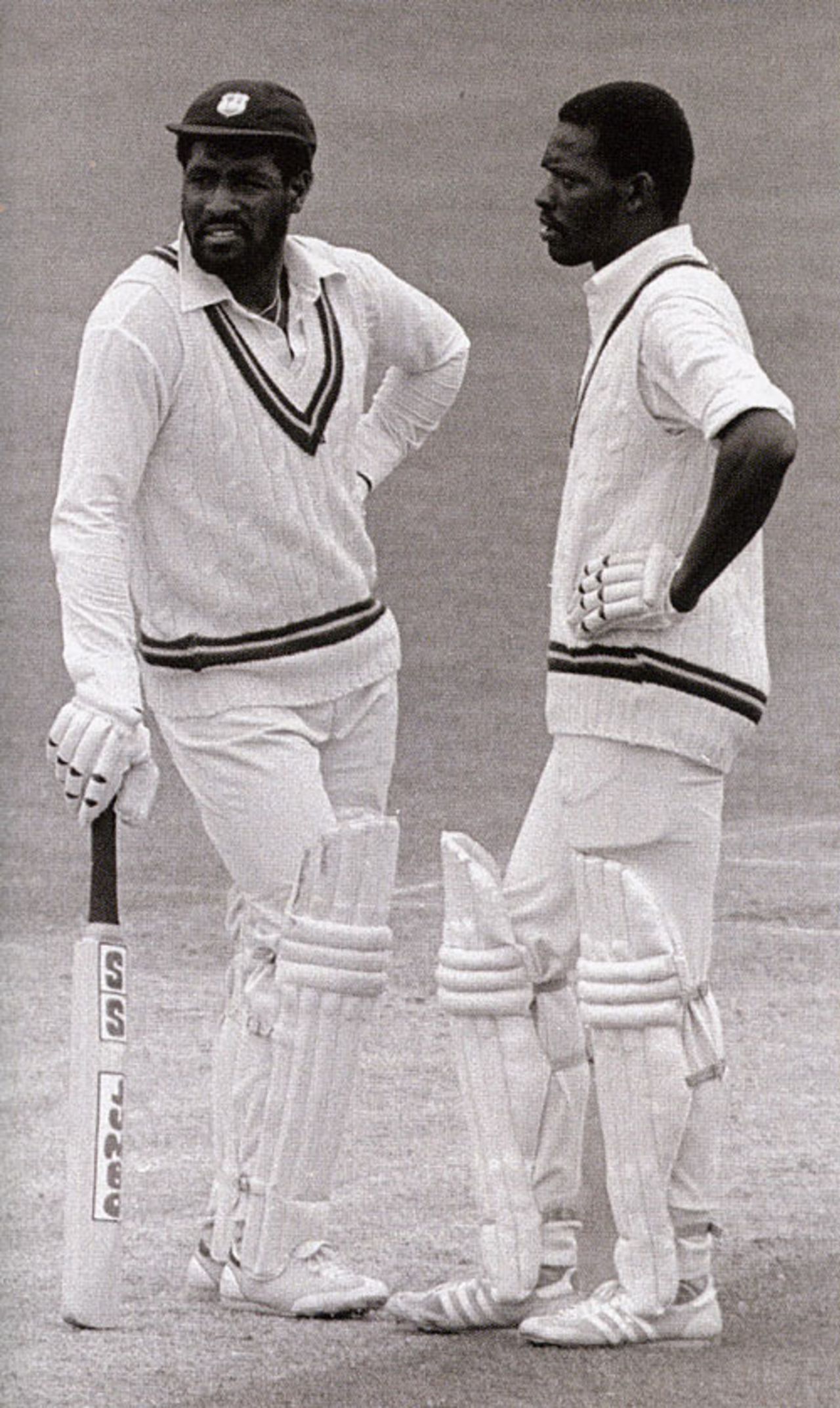 Viv Richards and Collis King take a breather during their stand of 139 in 21 overs, West Indies v England, Lord's, June 23, 1979