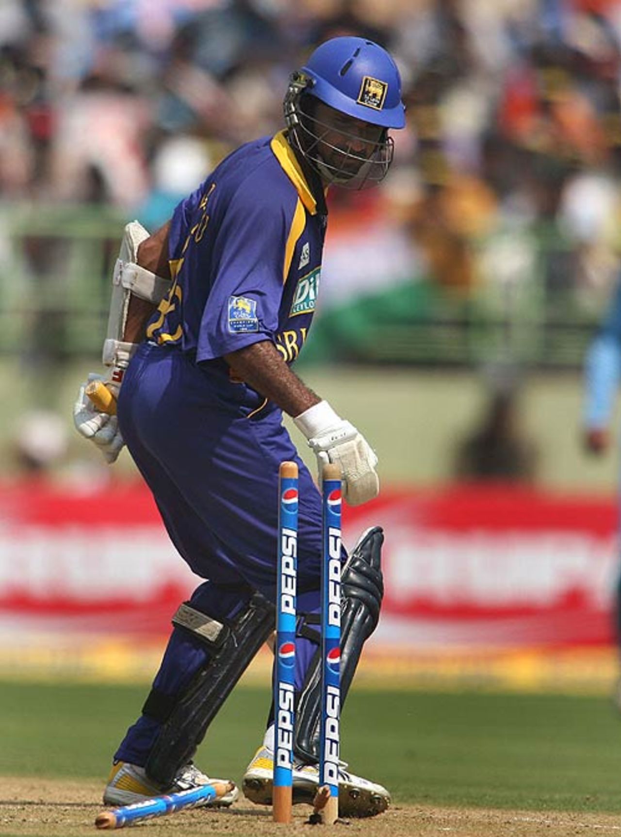 Marvan Atapattu got an inside edge that uprooted his off stump, India v Sri Lanka, 4th ODI, Visakhapatnam, February 17, 2007