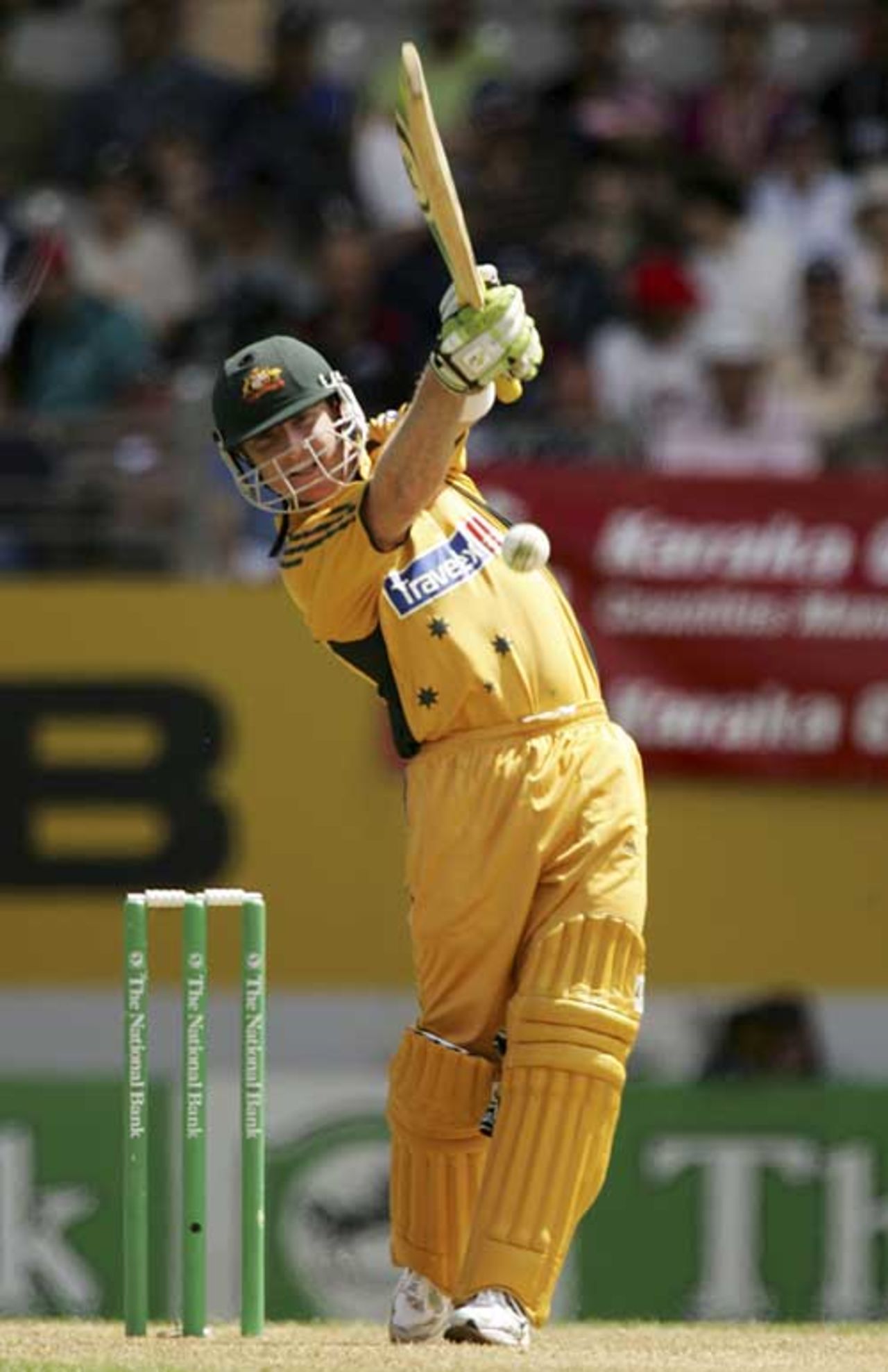 Brad Haddin goes down the ground during his 49, New Zealand v Australia, Chappell-Hadlee Trophy, 2nd match, Auckland, February 18, 2007