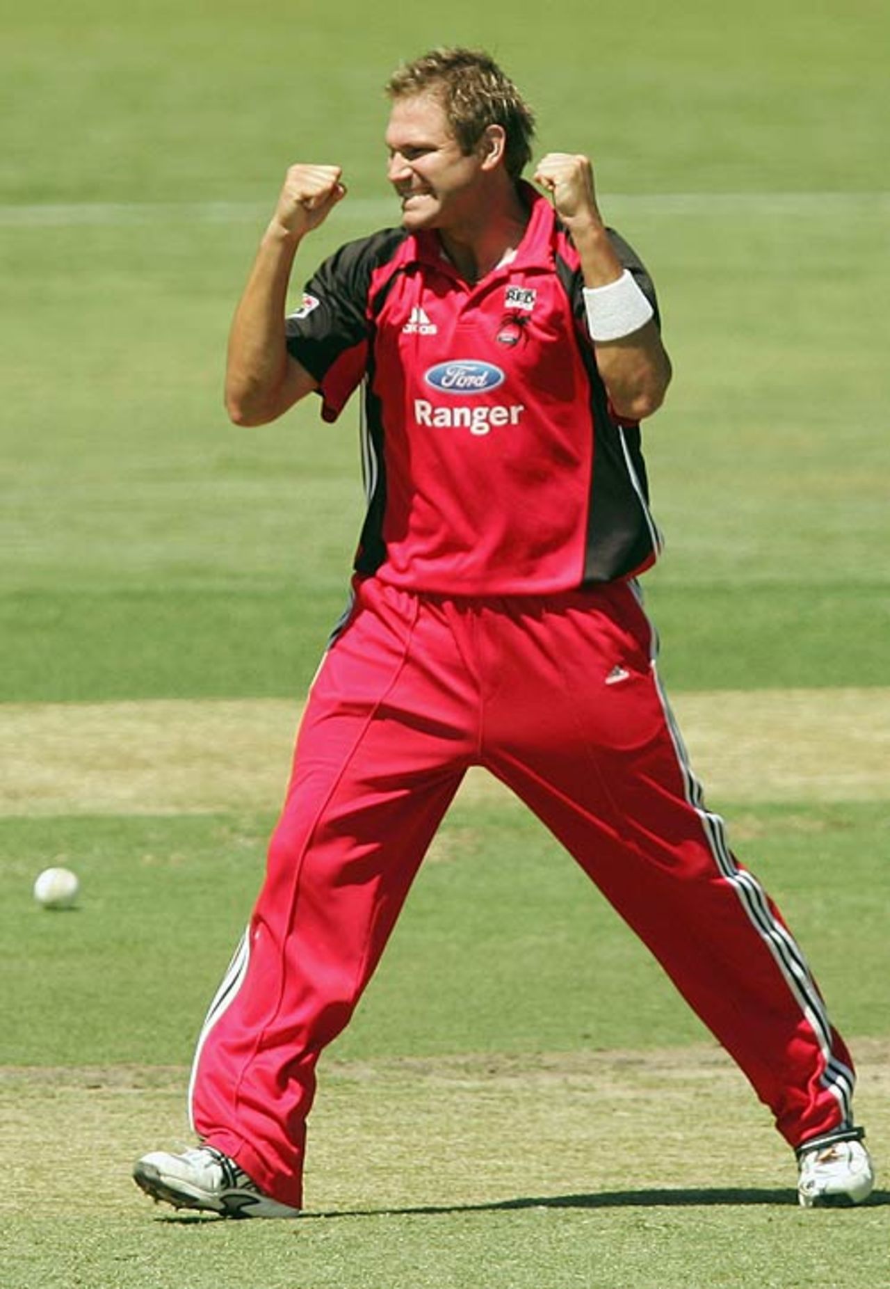 Ryan Harris celebrates a wicket, South Australia v Tasmania, Ford Ranger Cup, Adelaide, February 21, 2007