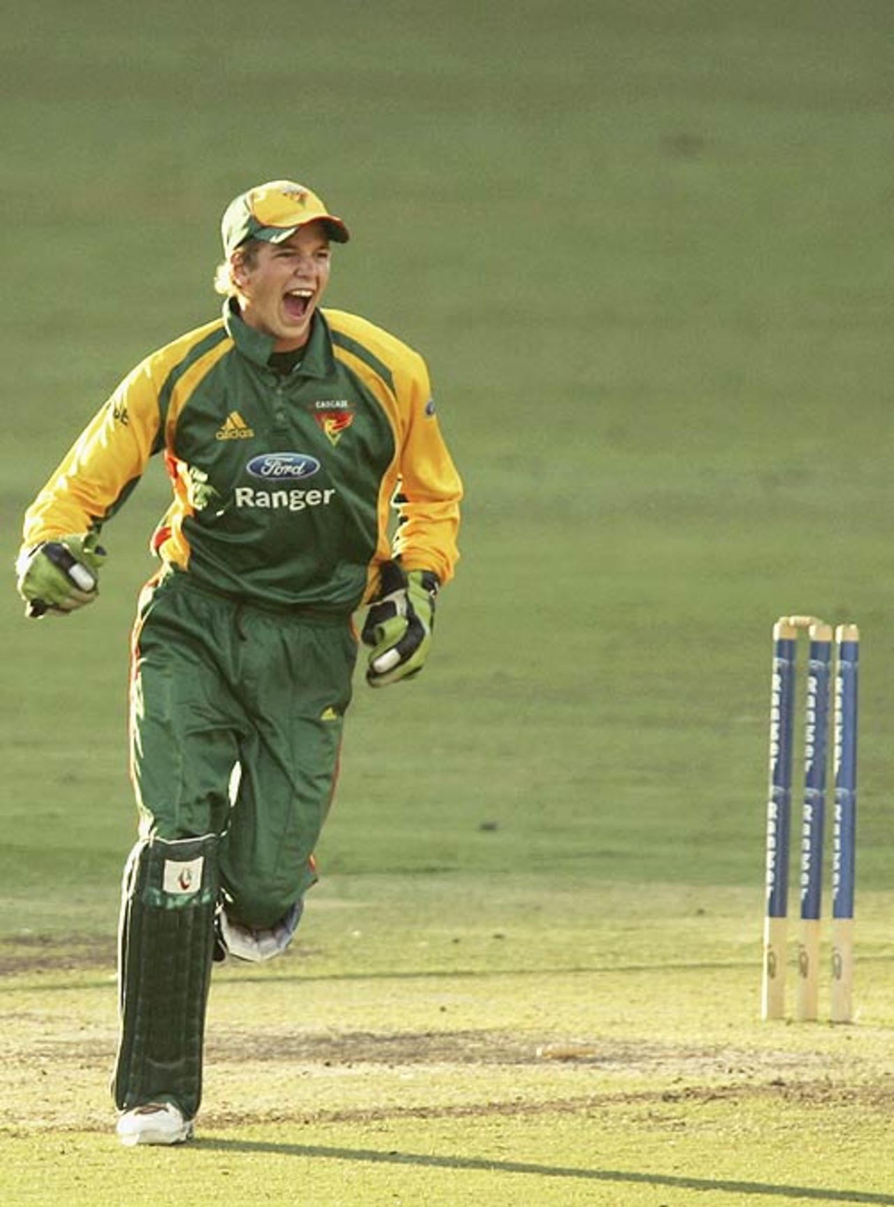 Tim Paine celebrates a wicket, South Australia v Tasmania, Ford Ranger Cup, Adelaide, February 21, 2007