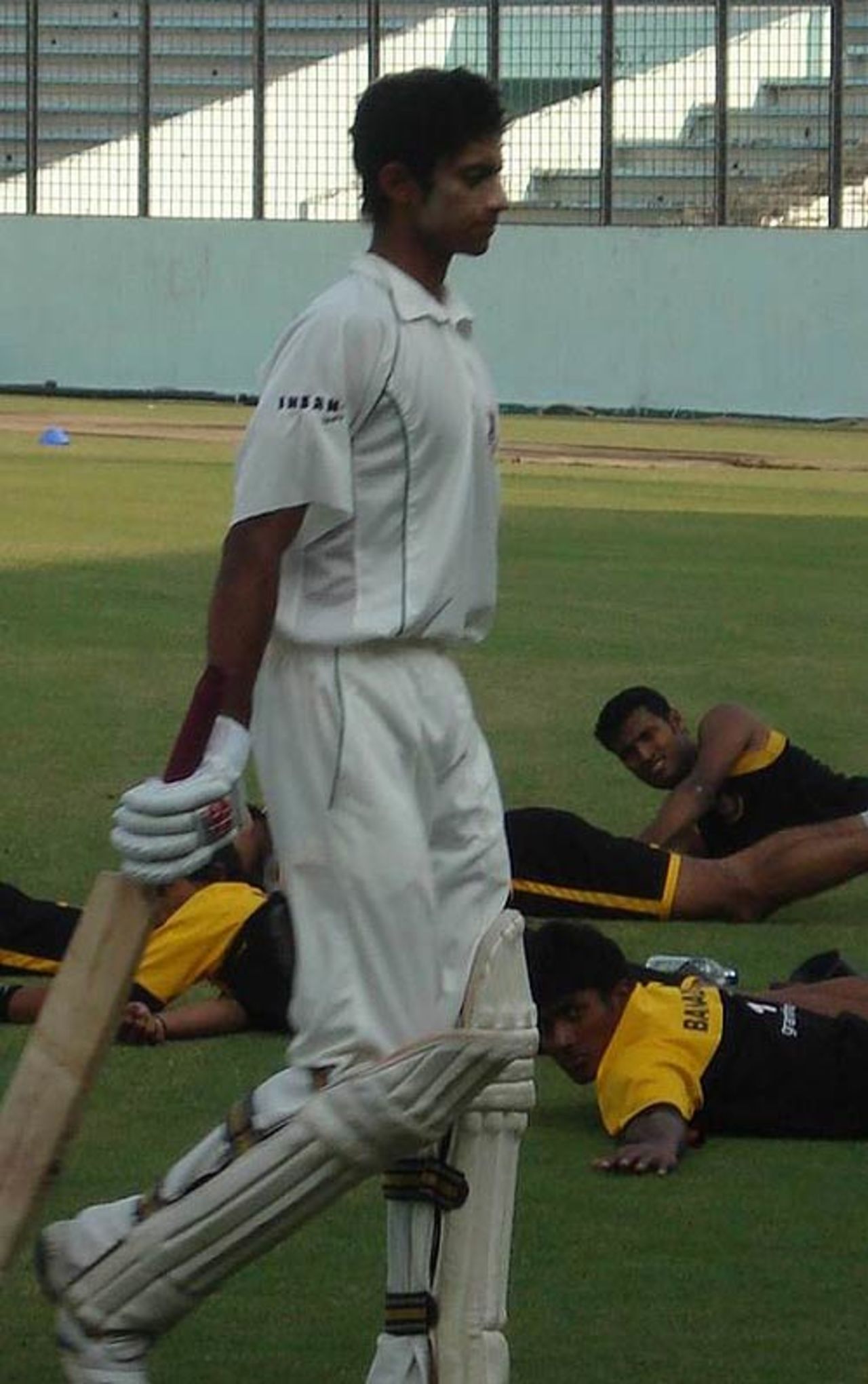 Bangladesh A's Sahagir Hossain Pavel walks back to the dressing-room after being dismissed for 86, England A v Bangladesh A, Sher-e-Bangla National Cricket Stadium, 1st day of four, February 22, 2007