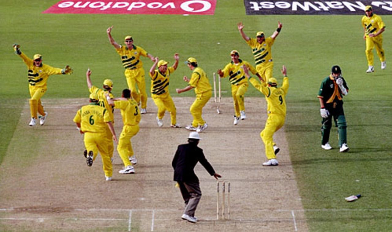 The mother of all mix-ups: Allan Donald is run out and the game is tied, Australia v South Africa, 2nd semi-final, World Cup, Birmingham, June 17, 1999