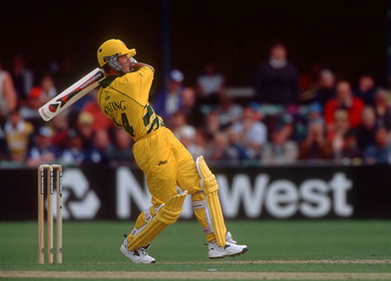 Ricky Ponting pulls into the stands, Australia v South Africa, 2nd semi-final, World Cup, Birmingham, June 17, 1999