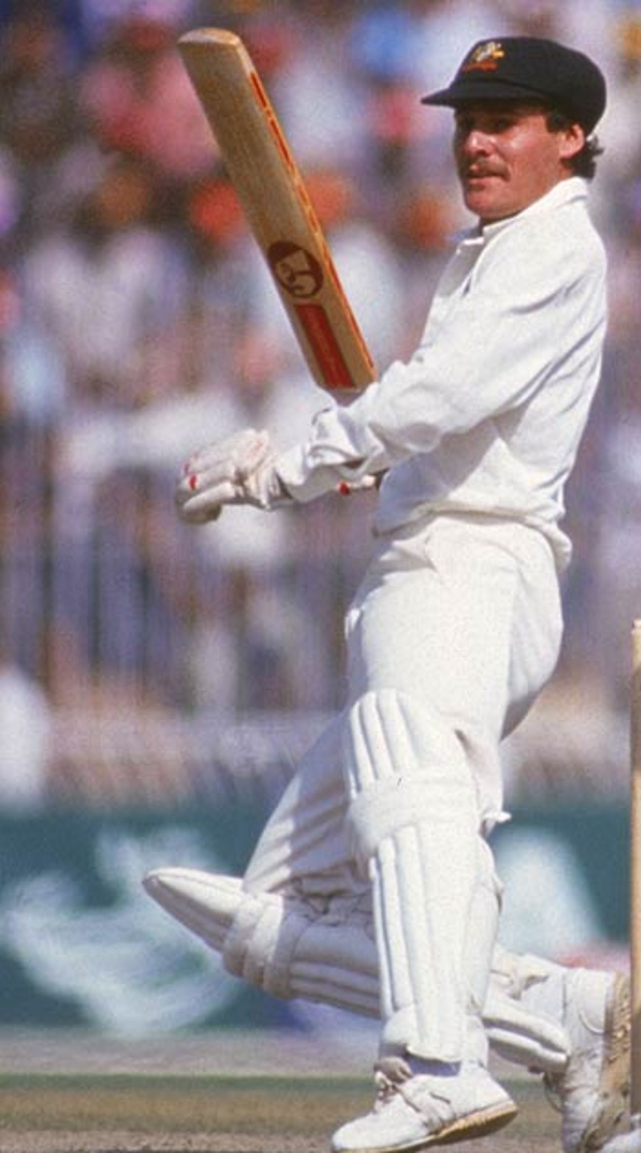 Mike Veletta forces one on the on-side, Pakistan v Australia, World Cup, 1st semi-final, Lahore, November 4, 1987