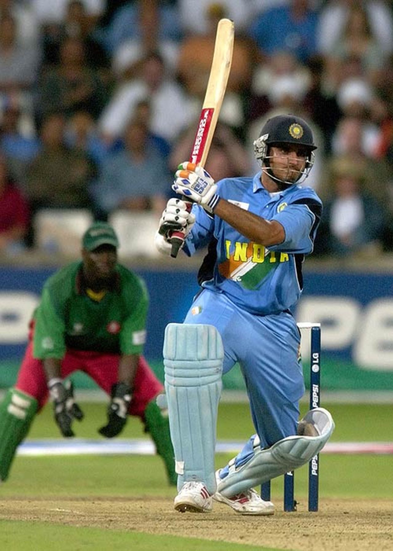 Sourav Ganguly in action during the World Cup semi-final, India v Kenya, World Cup 2003, 2nd semi-final, Durban, March 20, 2003