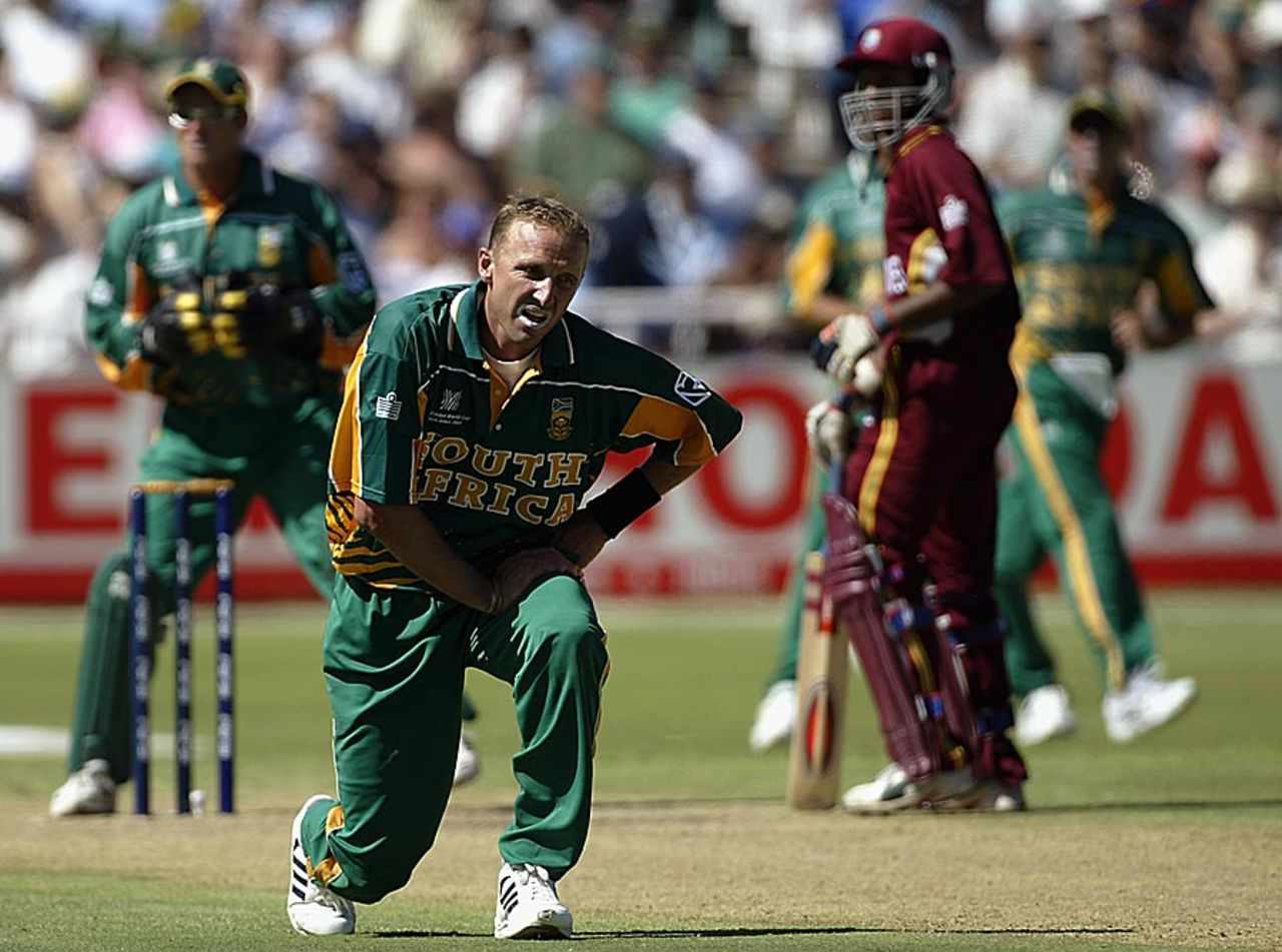 Allan Donald, South Africa v West Indies, 1st match, World Cup, Cape Town, February 9, 2003