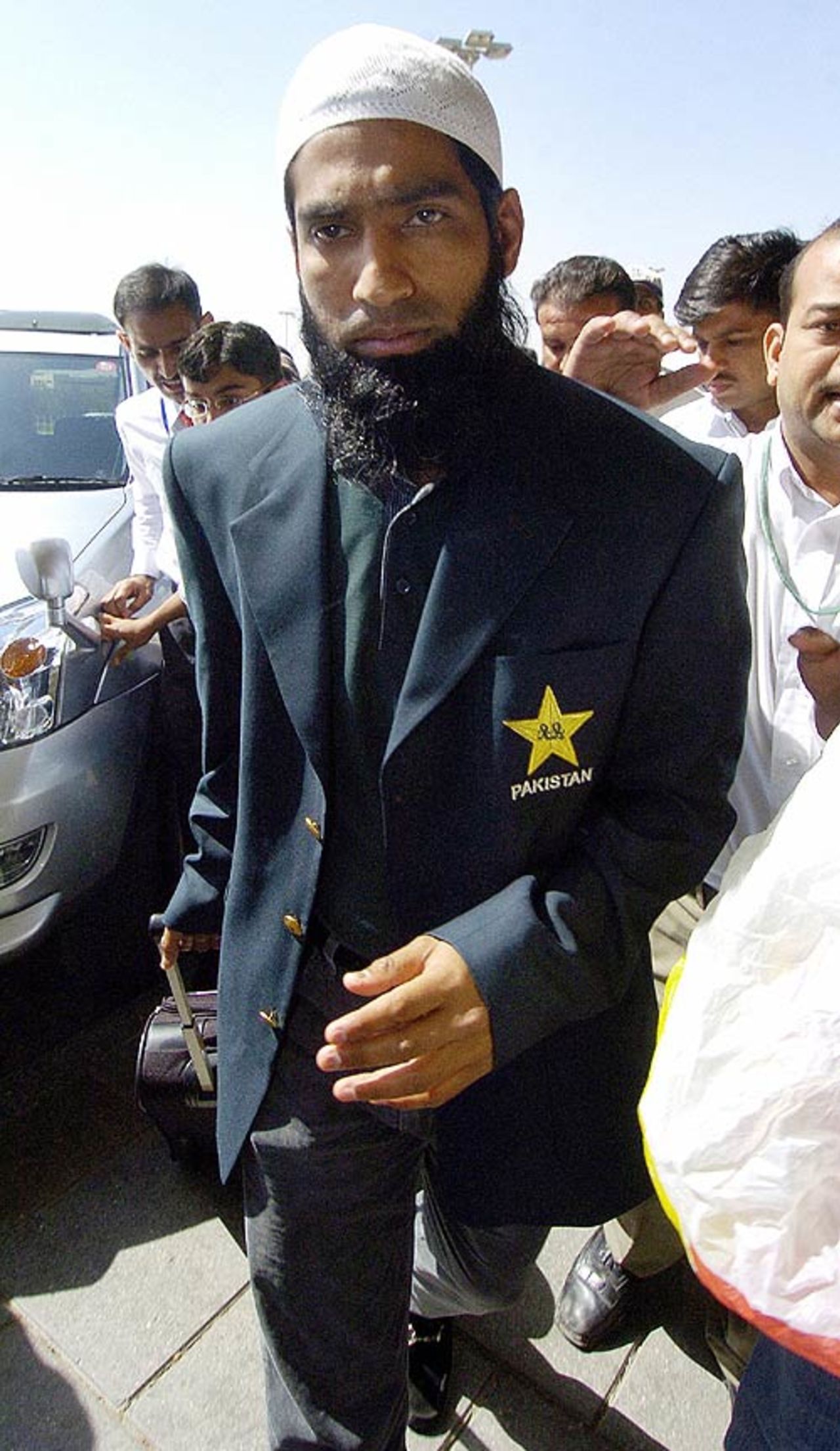 Mohammad Yousuf at the Karachi airport ahead of Pakistan's departure for the West Indiesr, Karachi, March 1, 2007