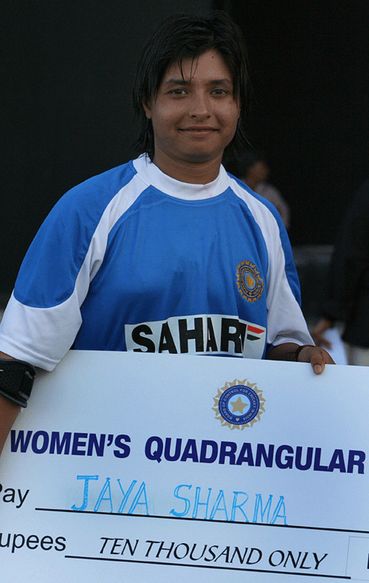 Jaya Sharma, the Indian opener, was the Player of the match against Australia, India v Australia, Women's Quadrangular, Chennai, February 23, 2007