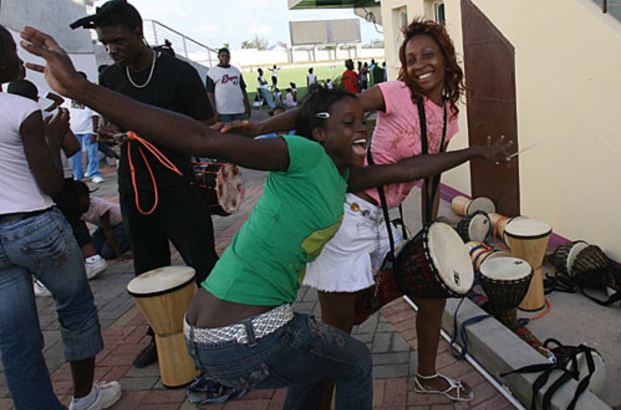 School kids prepare for the opening ceremony of the 2007 World Cup, Sabina Park, Kingston, Jamaica, March 4, 2007