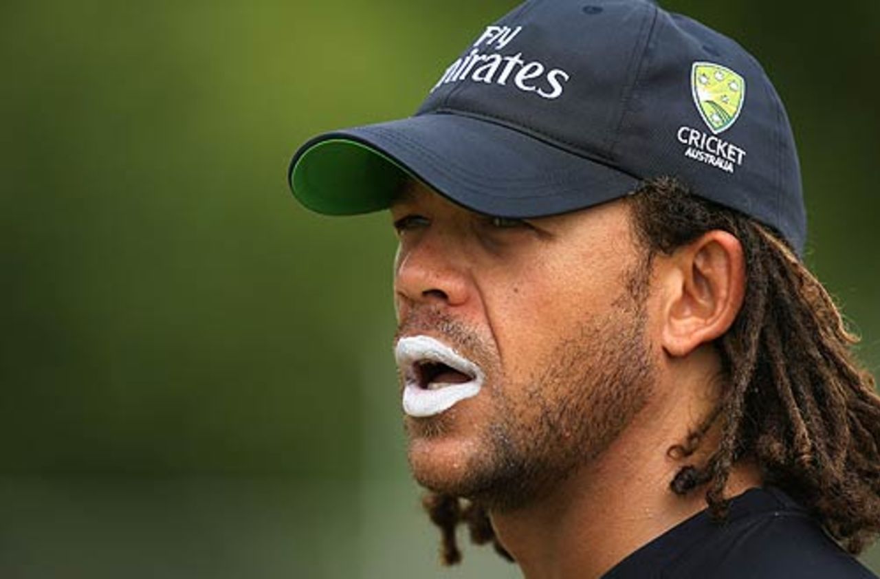 Andrew Symonds takes part in a training session, Kingstown, March 5, 2007