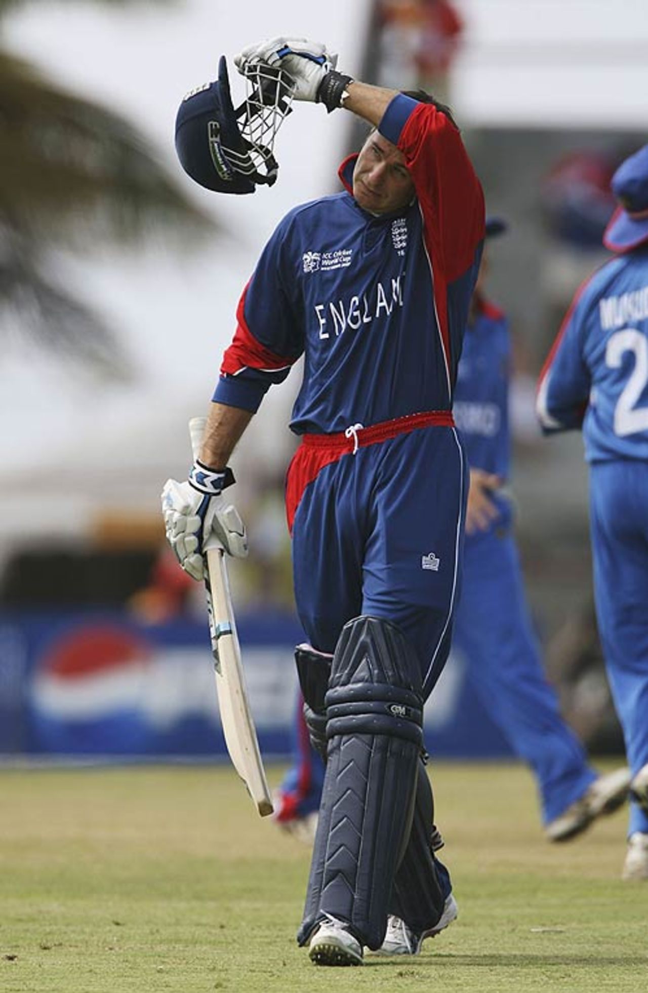 Michael Vaughan holed out to square leg for 18, England v Bermuda, World Cup warm-up, Arnos Vale, March 5, 2007
