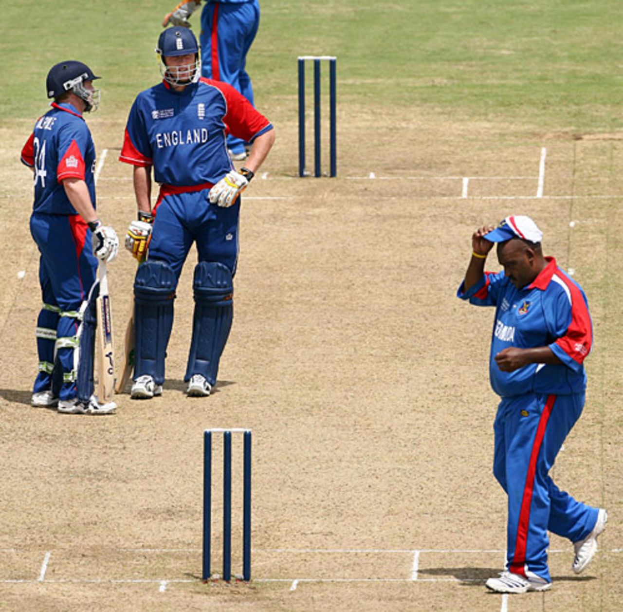Dwayne Leverock finishes his ten overs against England, England v Bermuda, World Cup warm-up, Arnos Vale, March 5, 2007