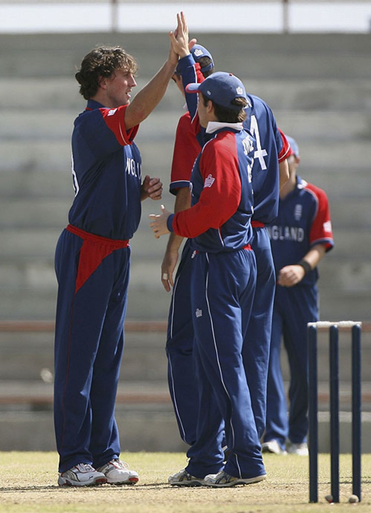 Jon Lewis celebrates another Bermuda wicket, England v Bermuda, World Cup warm-up, Arnos Vale, March 5, 2007