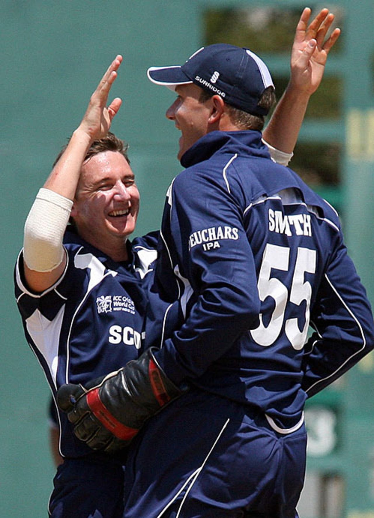 Glenn Rogers celebrates a Sri Lankan wicket, Sri Lanka v Scotland, 3Ws Oval, Barbados, March 5, 2007