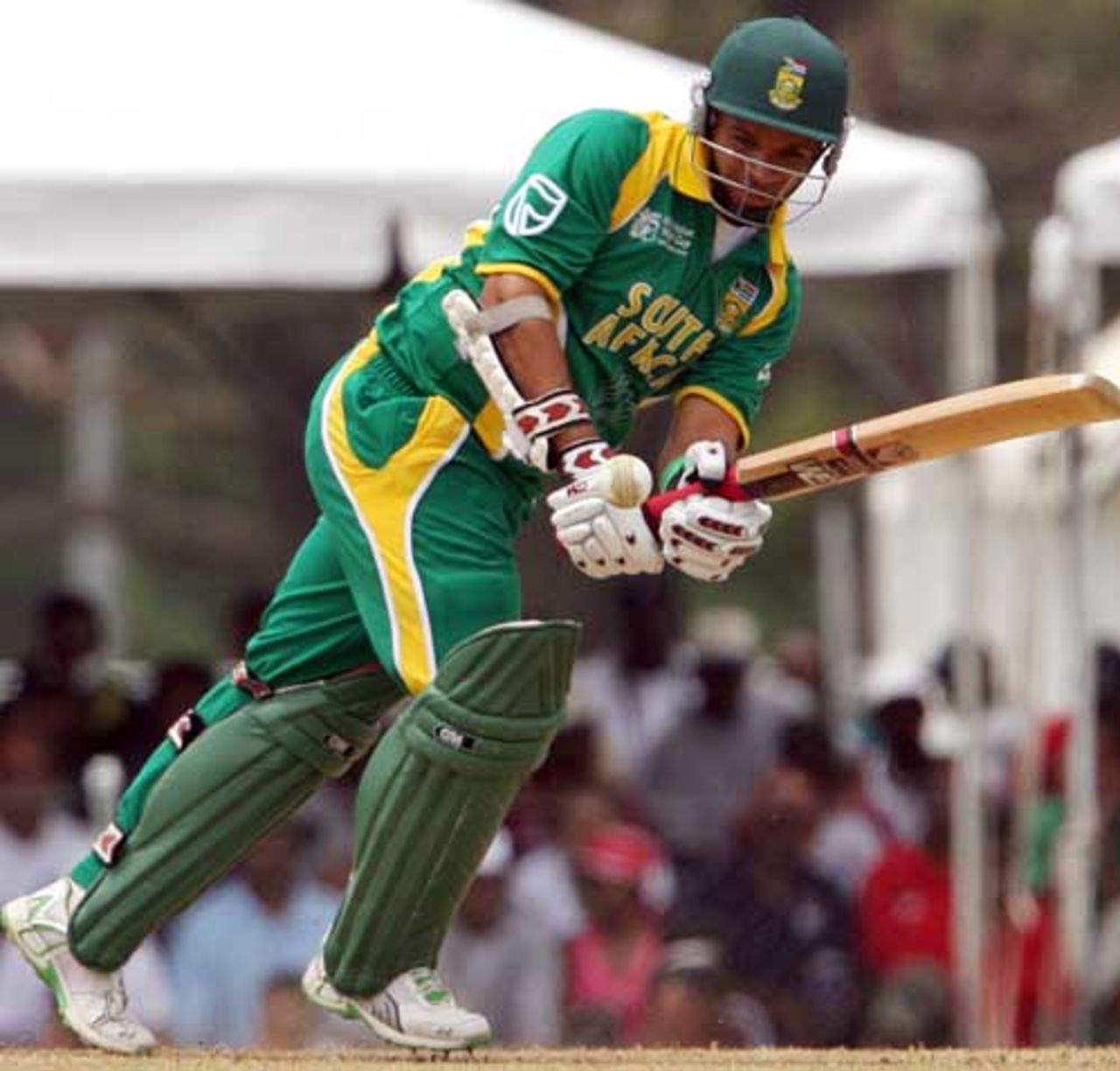 Ashwell Prince squeezes a run off Danish Kaneria, South Africa v Pakistan, World Cup warm-ups, Trinidad, 9 March, 2007